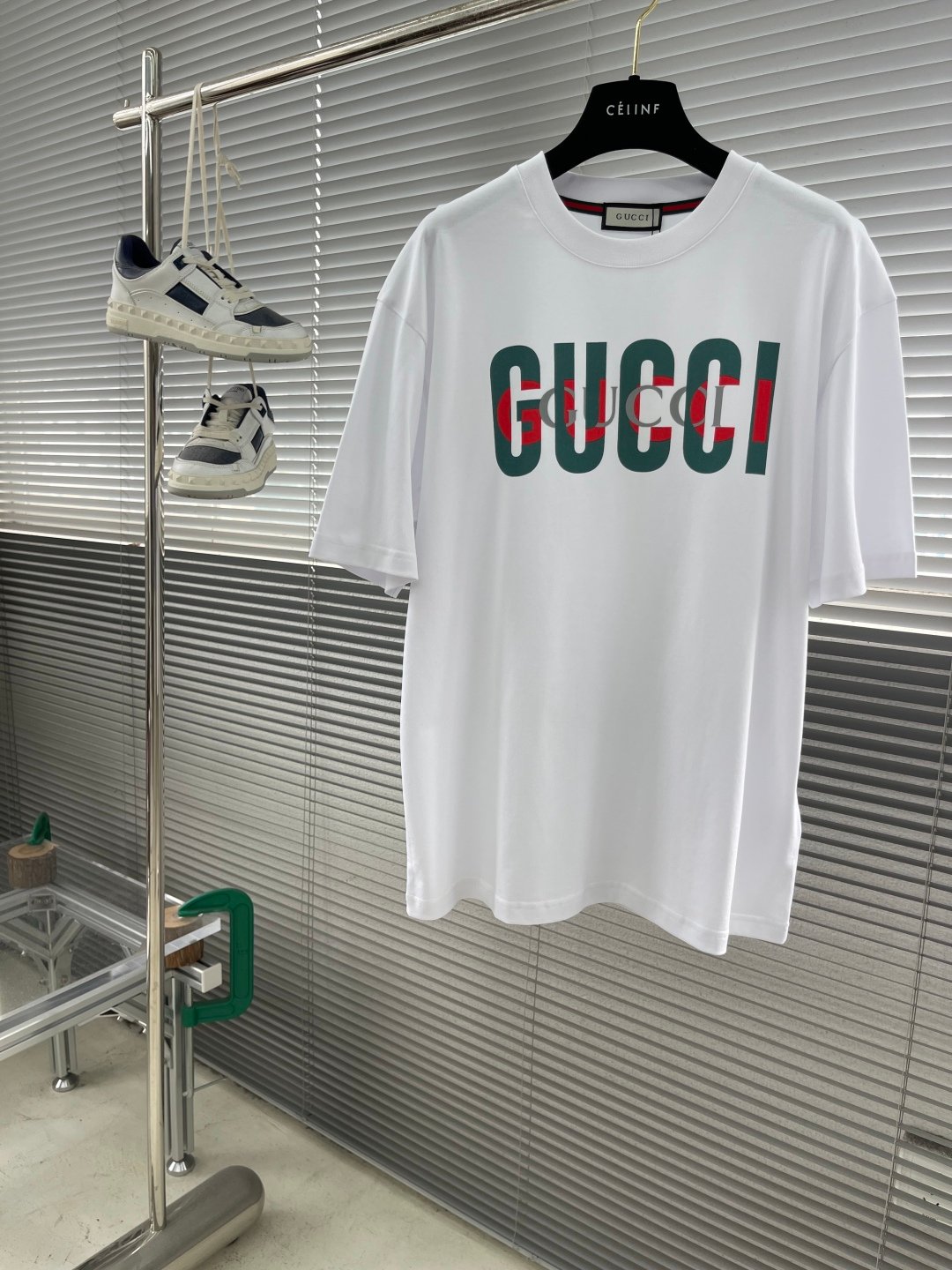 GUCCI A貨25SS春夏新款白色圓領短袖 高端訂制 品牌logo工藝