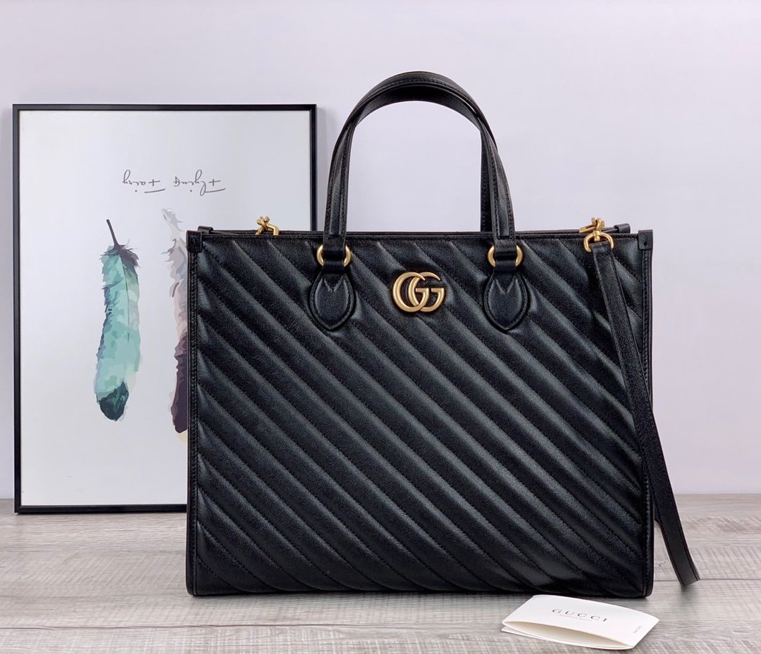 Gucci 627332 原單 GG皮革手提托特包 高端專櫃品質 大容量