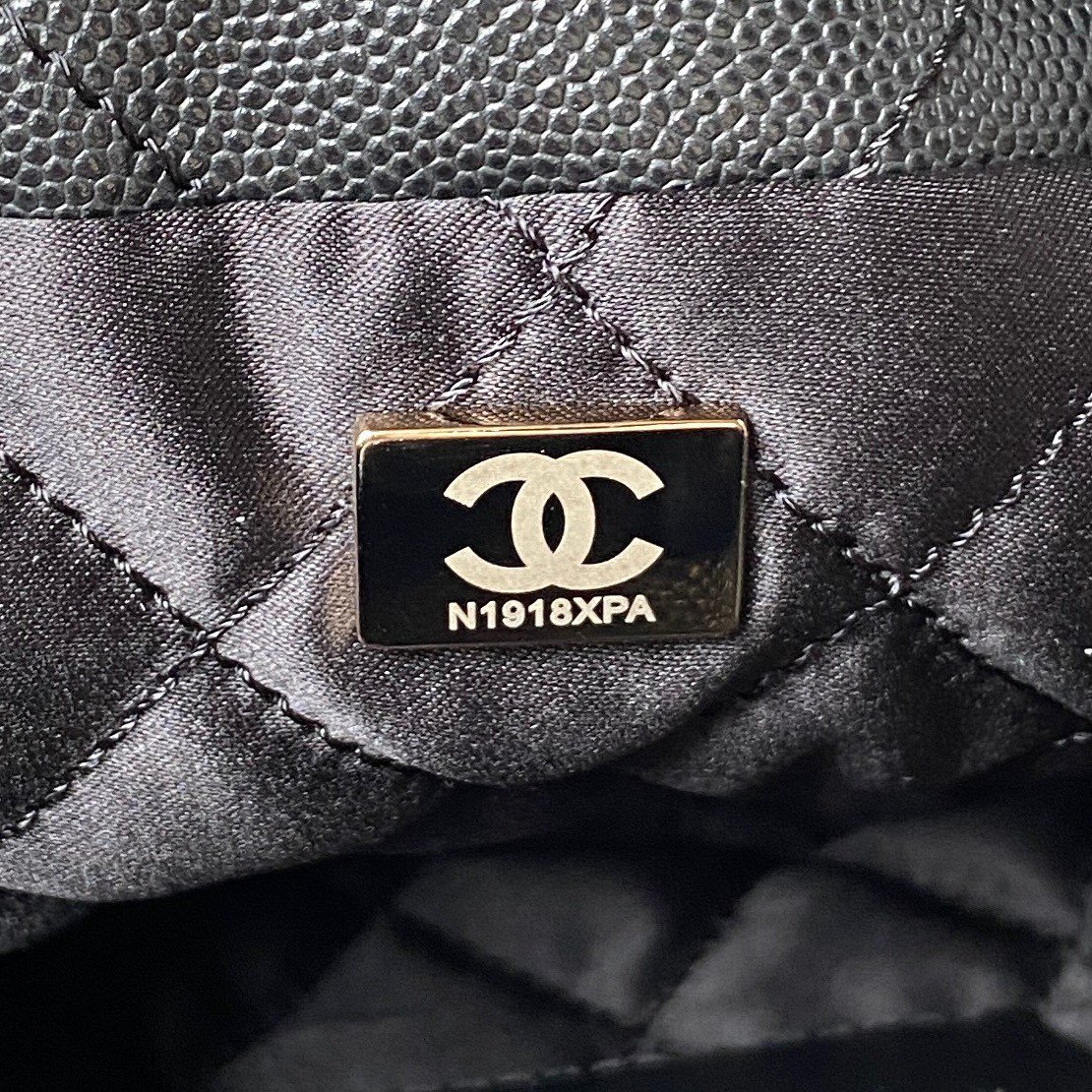 Chanel香奈兒高仿AS3980 mini22顆粒皮迷你包經典黑色鏈條