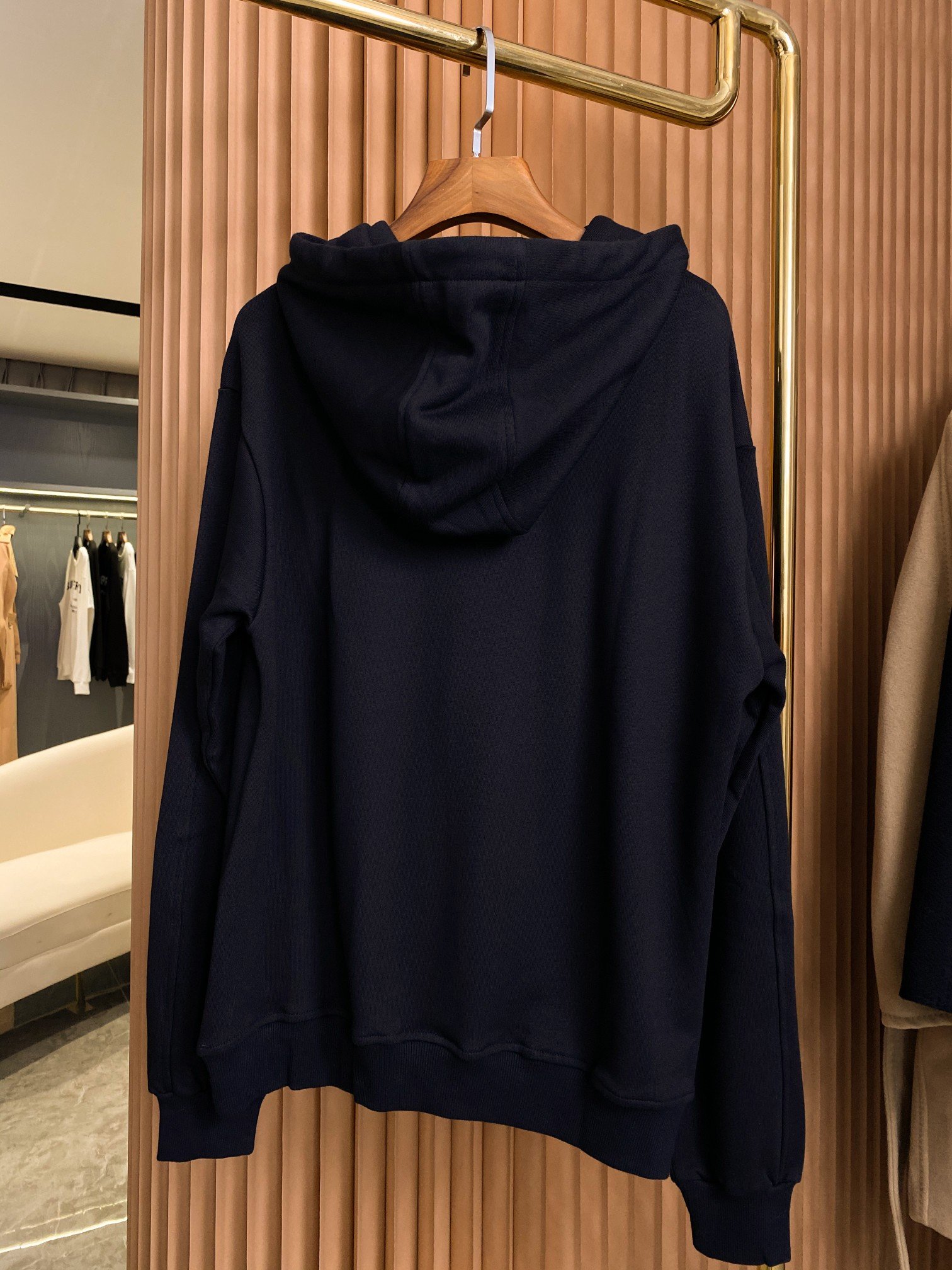Burberry原單黑色倫敦微標刺繡棉質連帽衛衣 男女同款