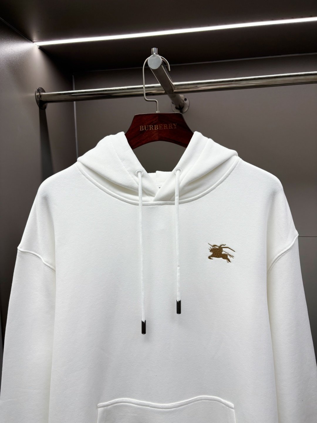 Burberry高仿馬術騎士刺繡棉質運動連帽衛衣男女同款