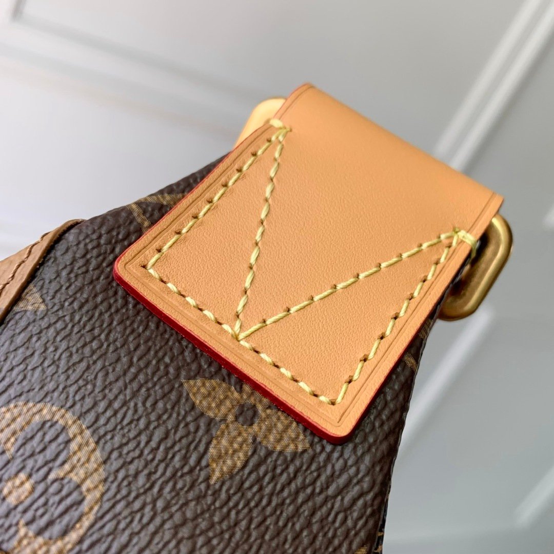 LV精品仿製Rush腰包Monogram帆布Damier刺繡貼飾多功能可調節