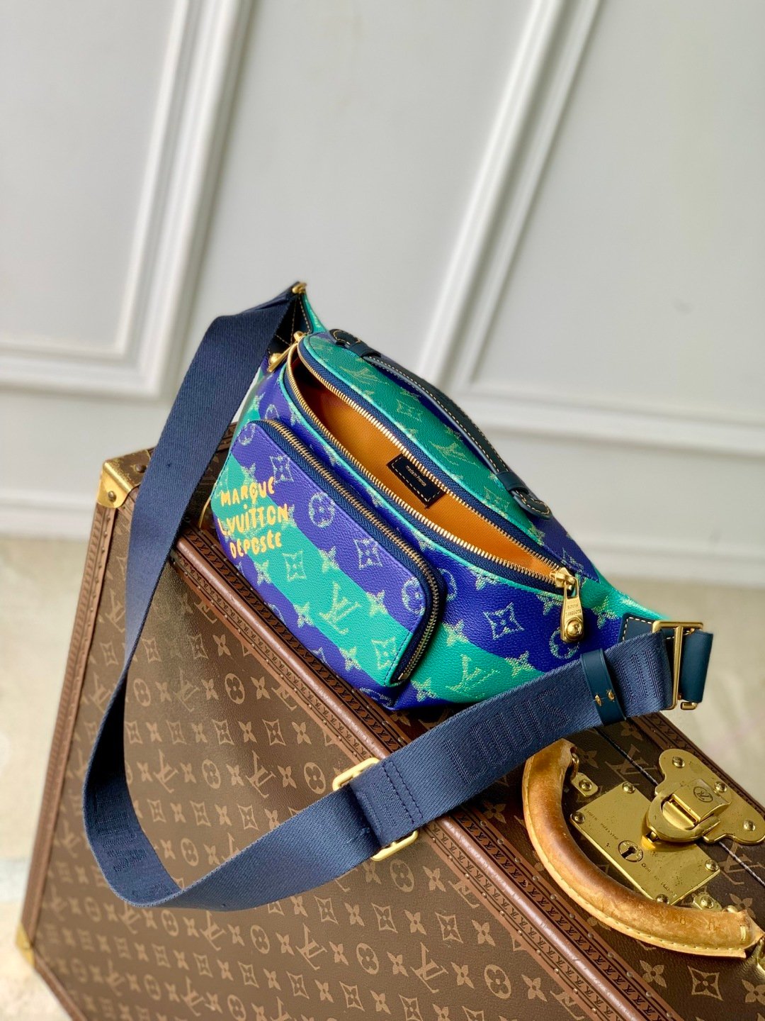 LV一比一Rush腰包Monogram Heritage帆布Damier格纹多功能百搭