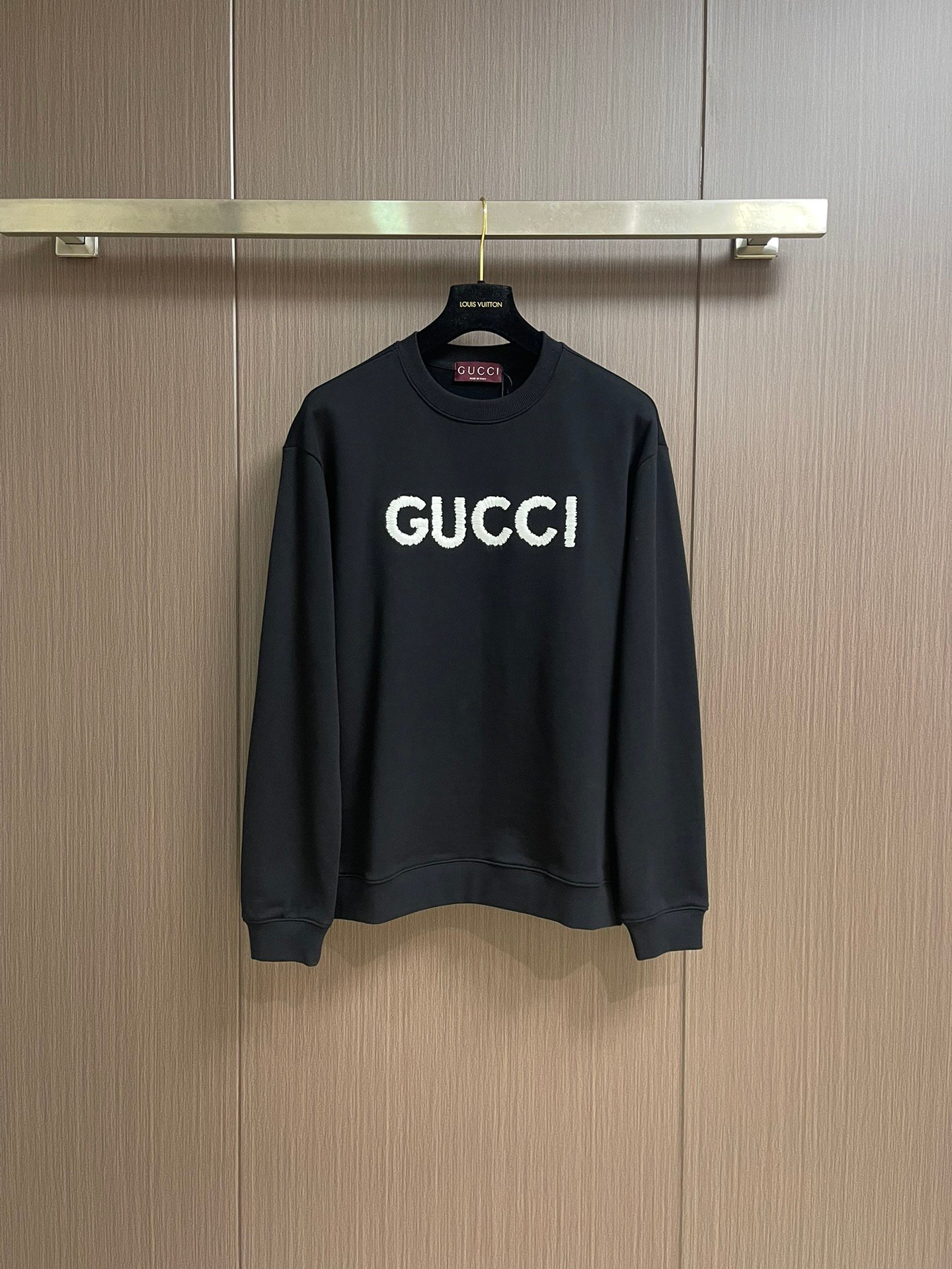 Gucci高仿經典撞色刺繡圓領衛衣480克純棉2025SS新品