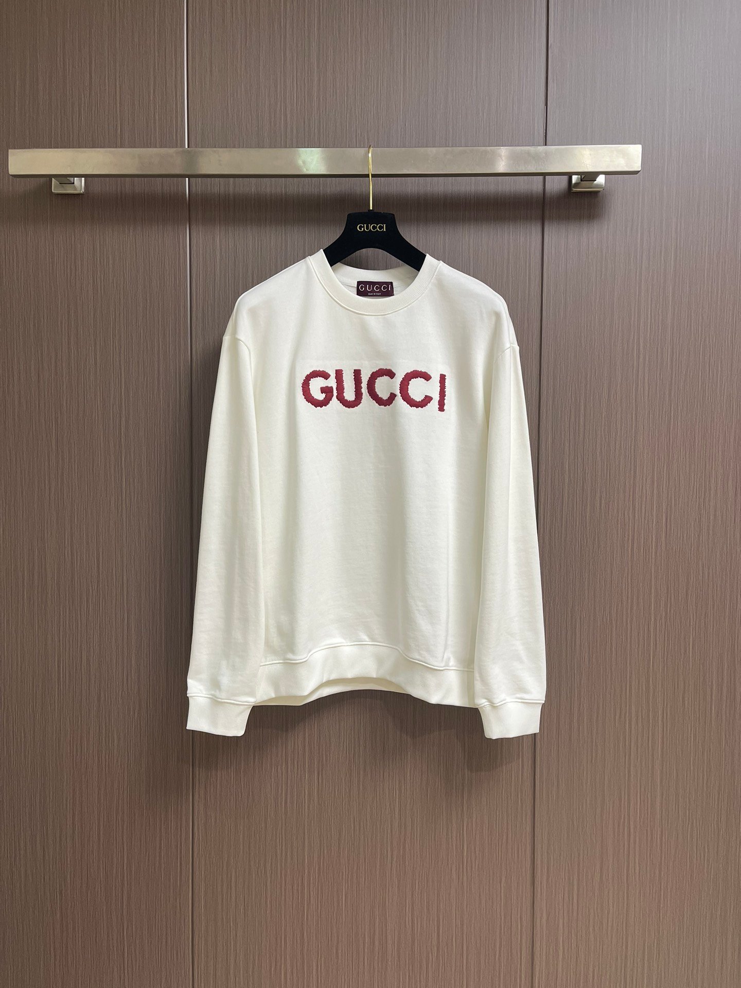 Gucci高仿經典撞色刺繡圓領衛衣480克純棉2025SS男女款
