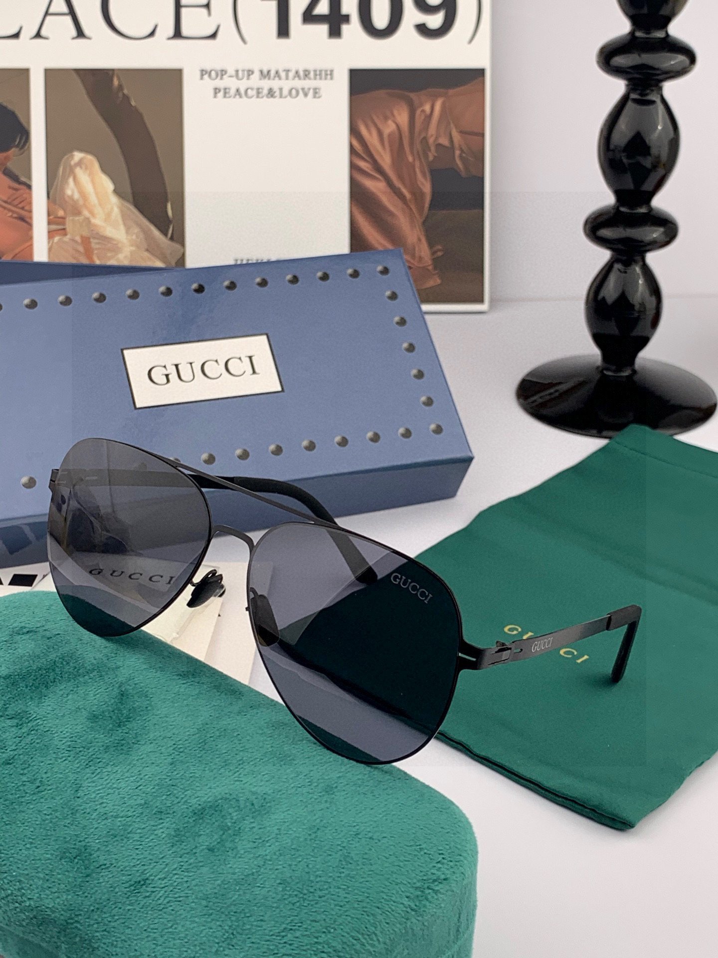 Gucci高仿2025新款多邊形男女情侶墨鏡 超輕超彈性高清尼龍鏡片
