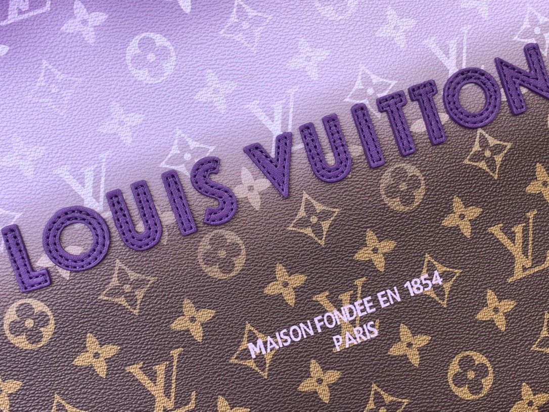 LV A貨Shopper Tote手袋M13928咖啡紫漸變大容量時尚手提肩背