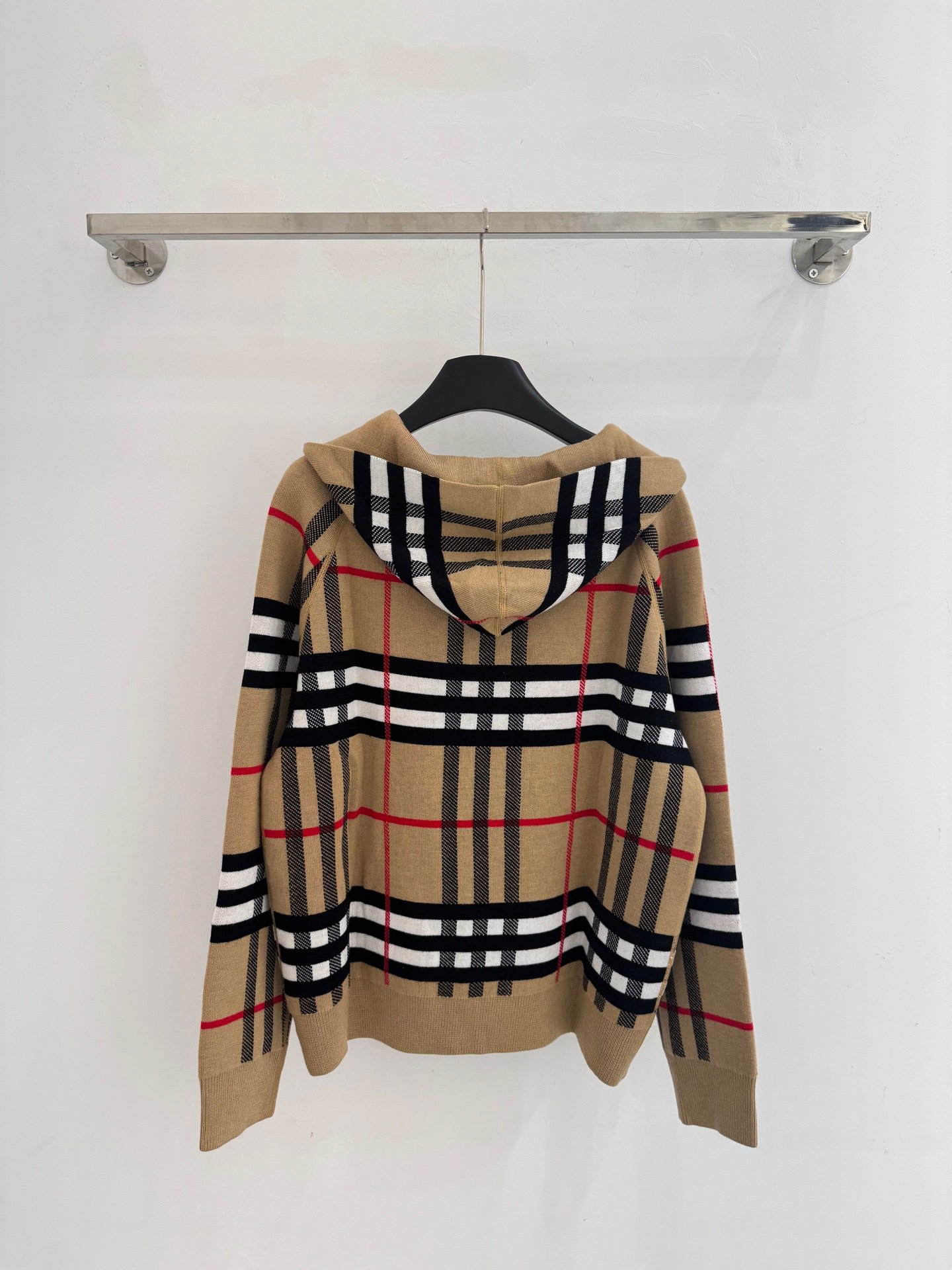 BURBERRY高仿雙面可穿拉鍊帽衫開衫格紋騎士字母LOGO時尚