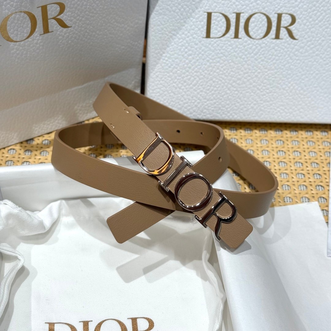 Dior一比一D-Dream雙面女士腰帶2cm時尚優雅金屬扣
