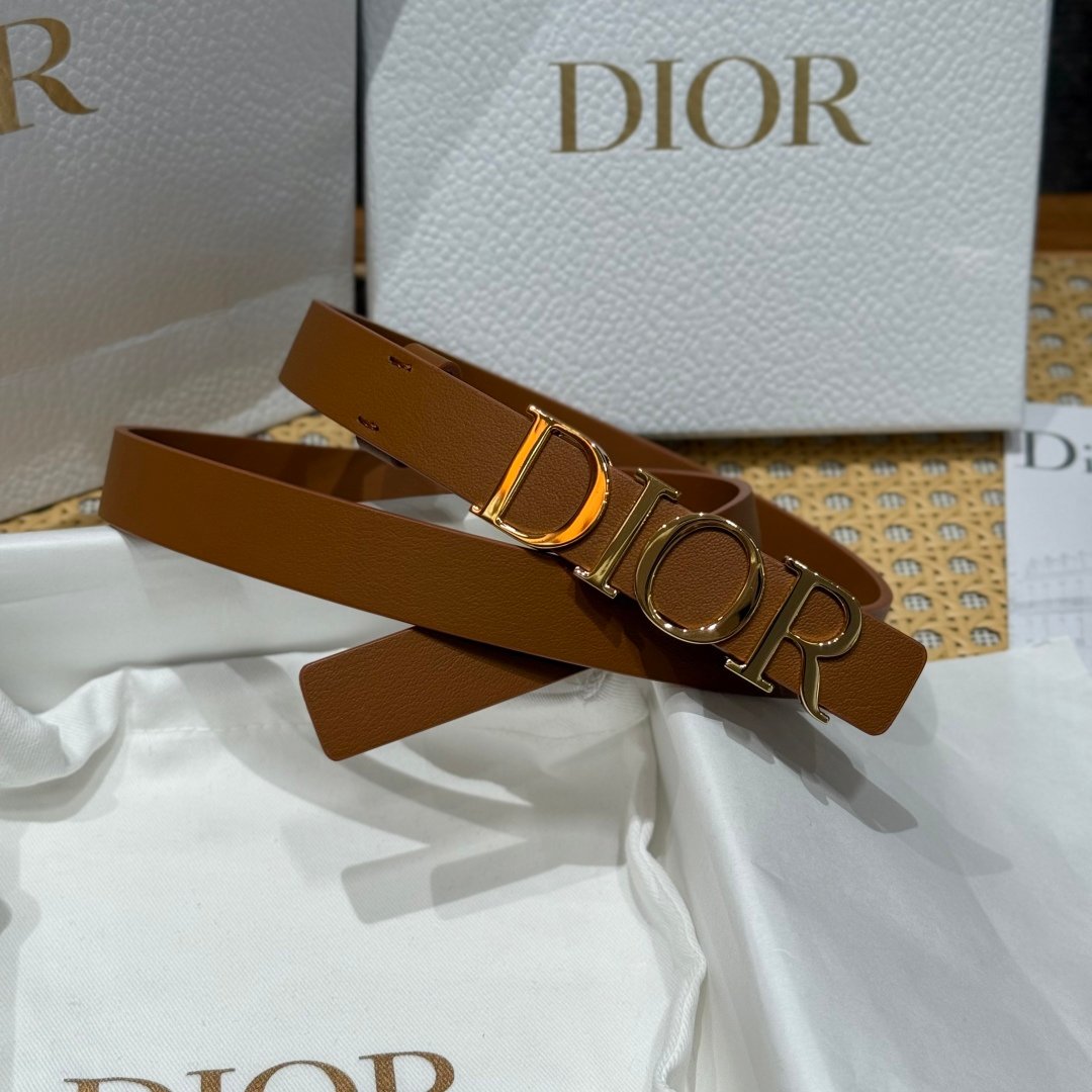 Dior高仿D-Dream雙面女士腰帶2cm時尚優雅金屬扣