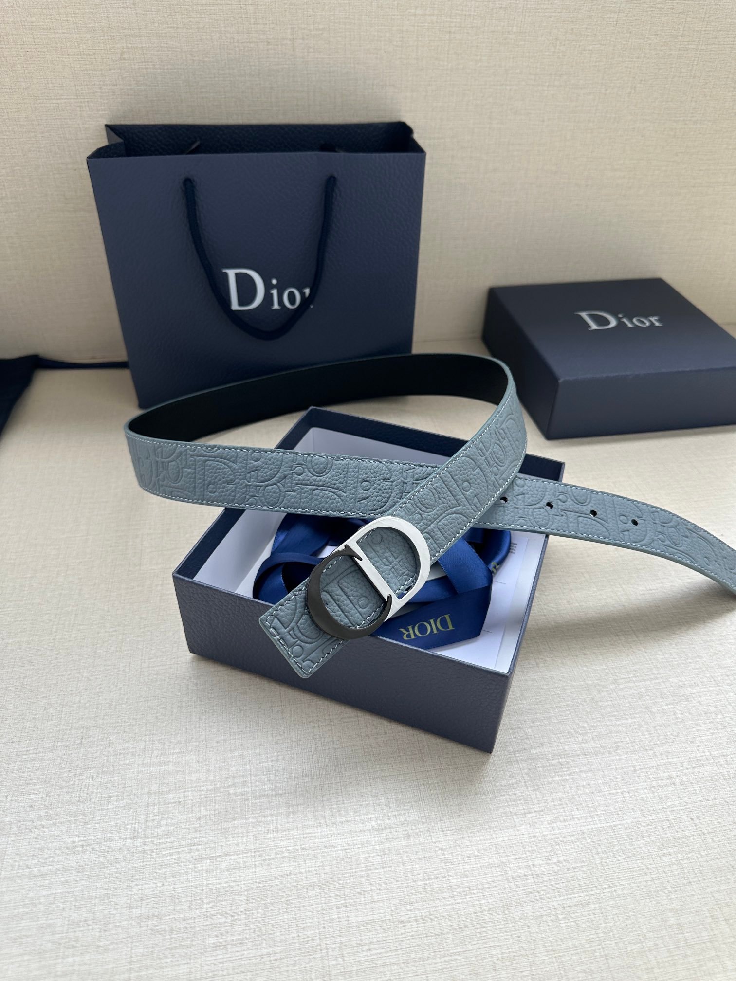 Dior高仿雙面腰帶典雅摩登35mm經典Oblique印花