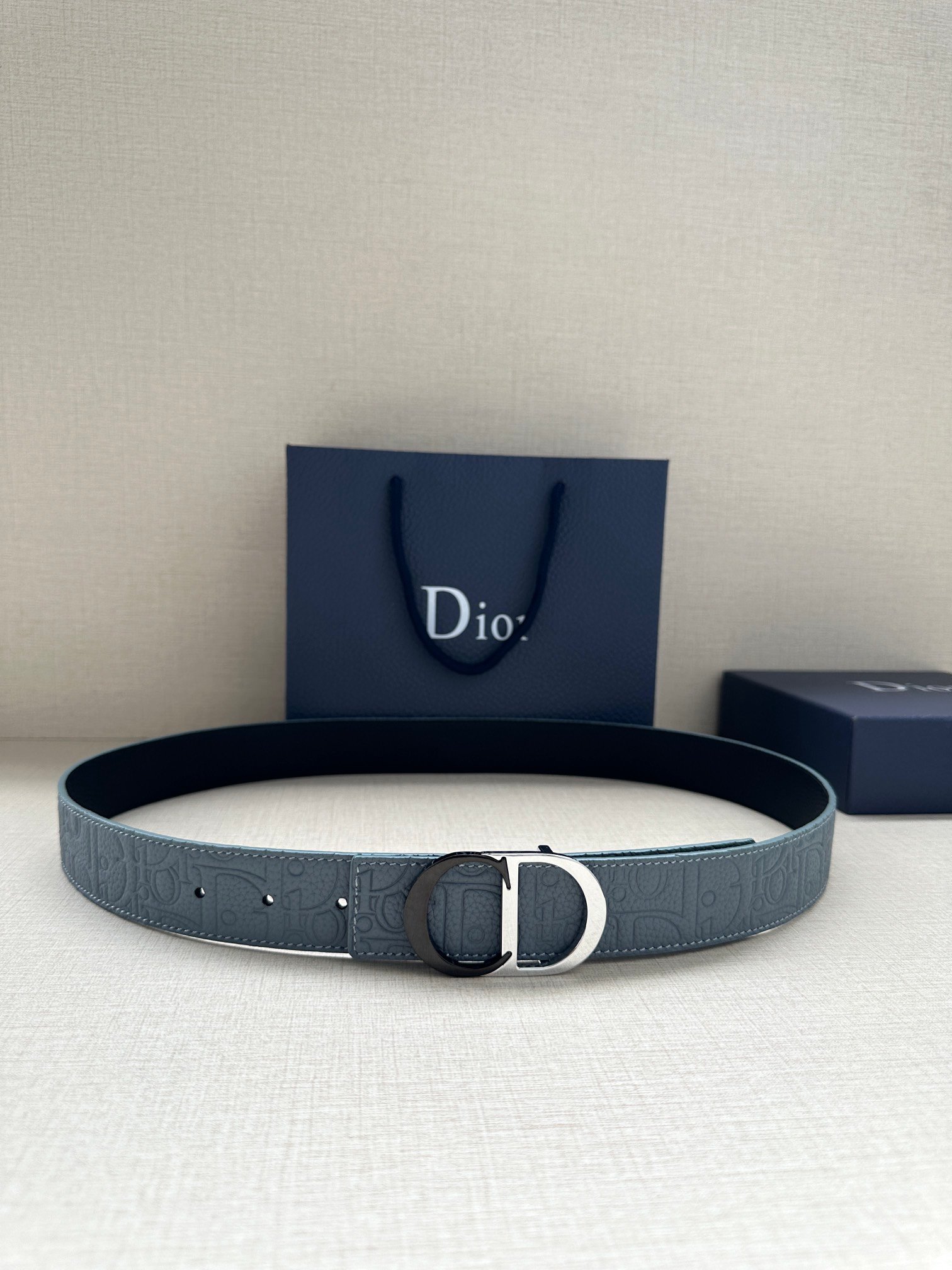 Dior高仿雙面腰帶典雅摩登35mm經典Oblique印花