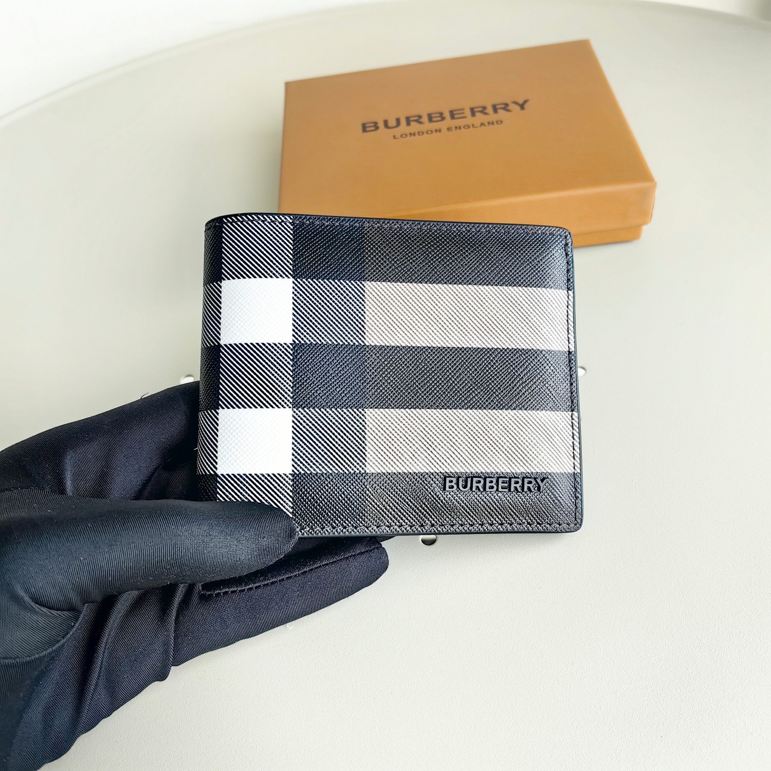 Burberry精品仿製長款錢包格紋皮革16卡位多隔層全球幣種收納款