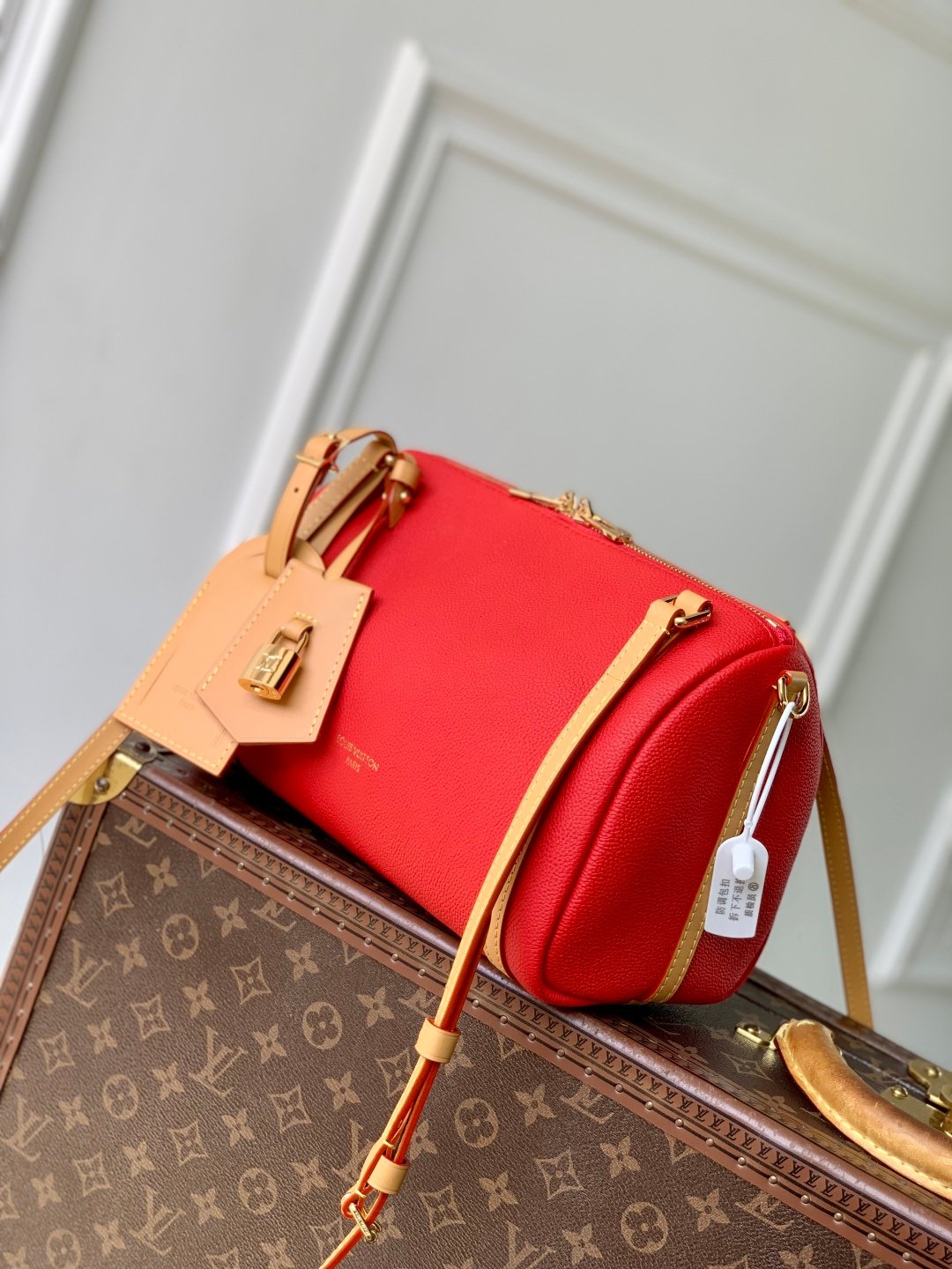 LV 高仿 Express 小號手袋 M26905 紅色 牛皮 Monogram 都市百搭女包