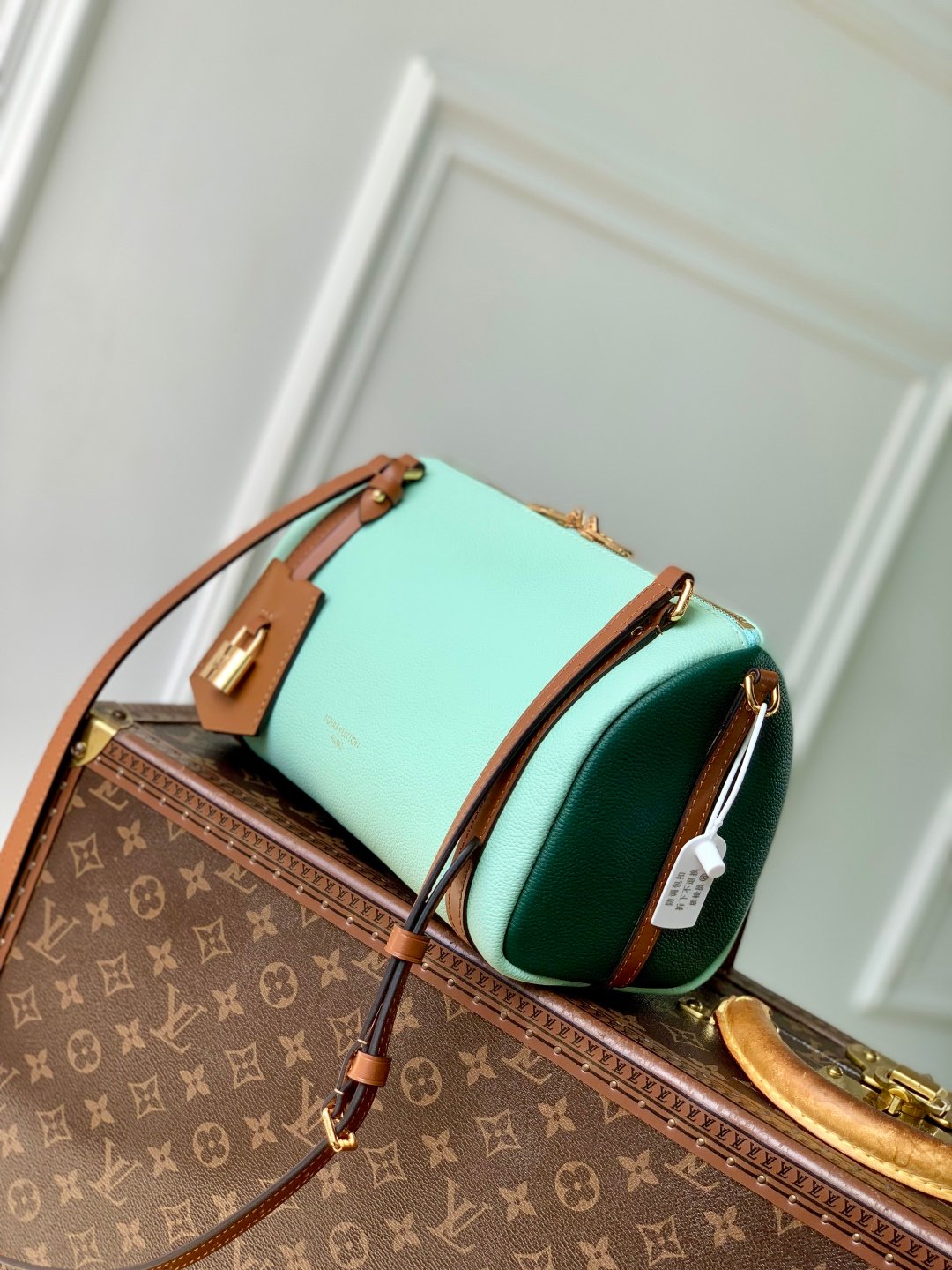 LV 高仿 Express 小號手袋 M26905 淺綠色 牛皮 Monogram 都市百搭女包