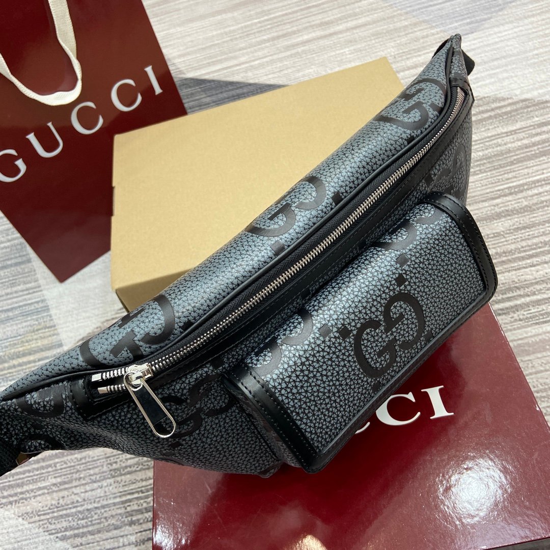 Gucci高仿黑灰GG腰包Ophidia系列時尚百搭街頭風645093