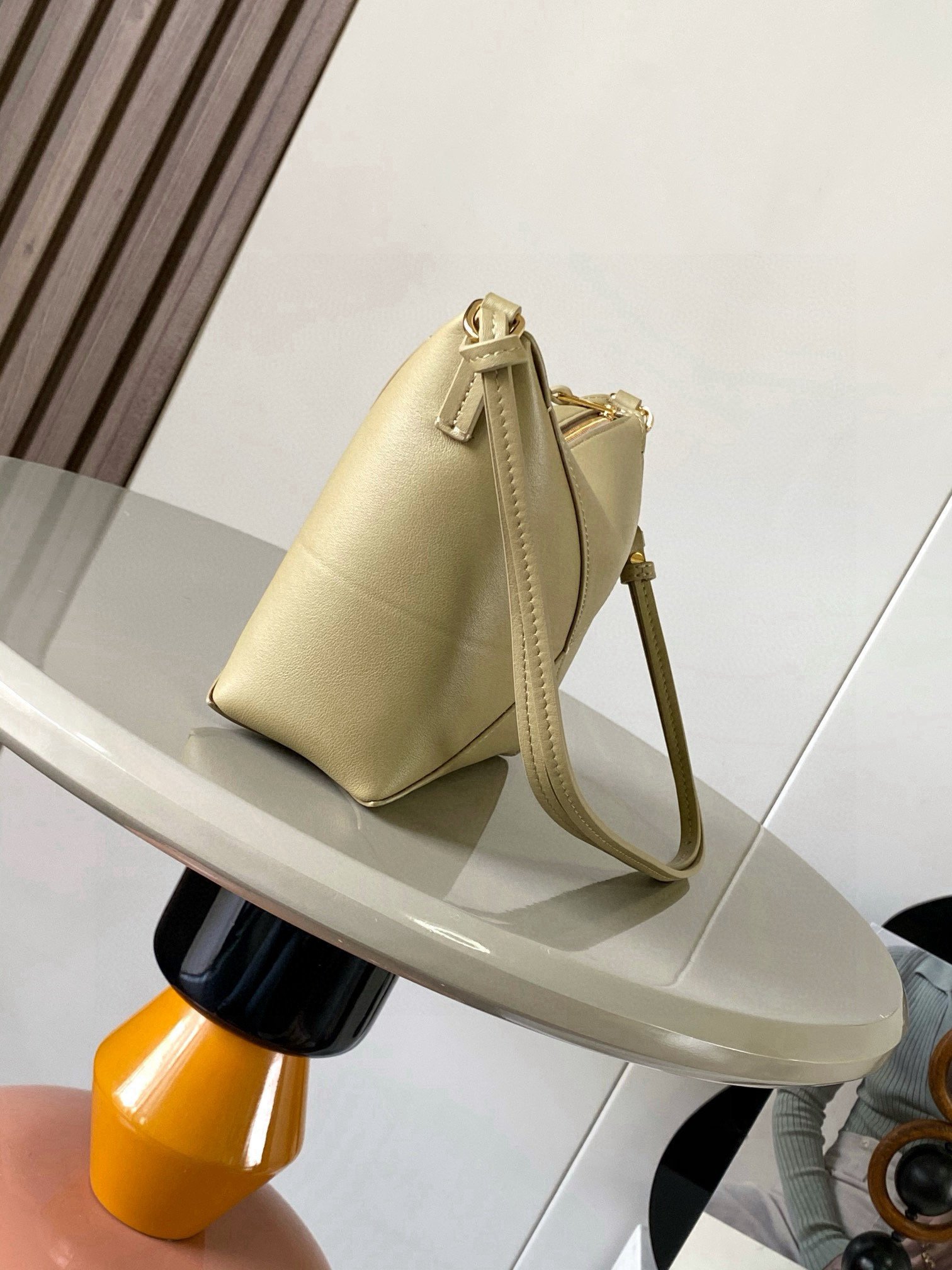 Loewe原單Puzzle Fold手袋黏土綠亮面納帕牛皮幾何立體造型
