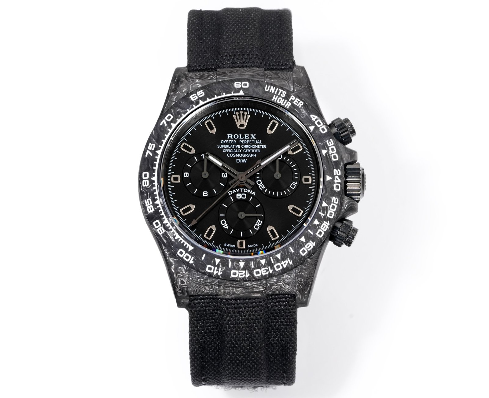Rolex 一比一Daytona全黑碳纖維腕錶 男士自動機械錶 極簡高端運動風