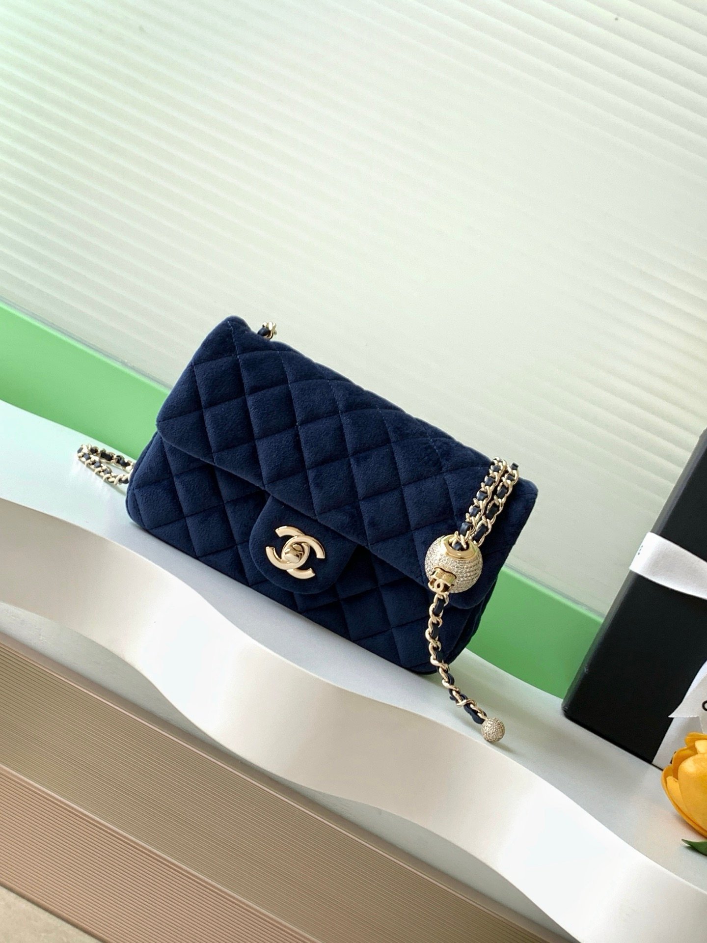 Chanel 高仿絨面菱格鏈條包典雅氣質款 2025新品法式復古風AS1787