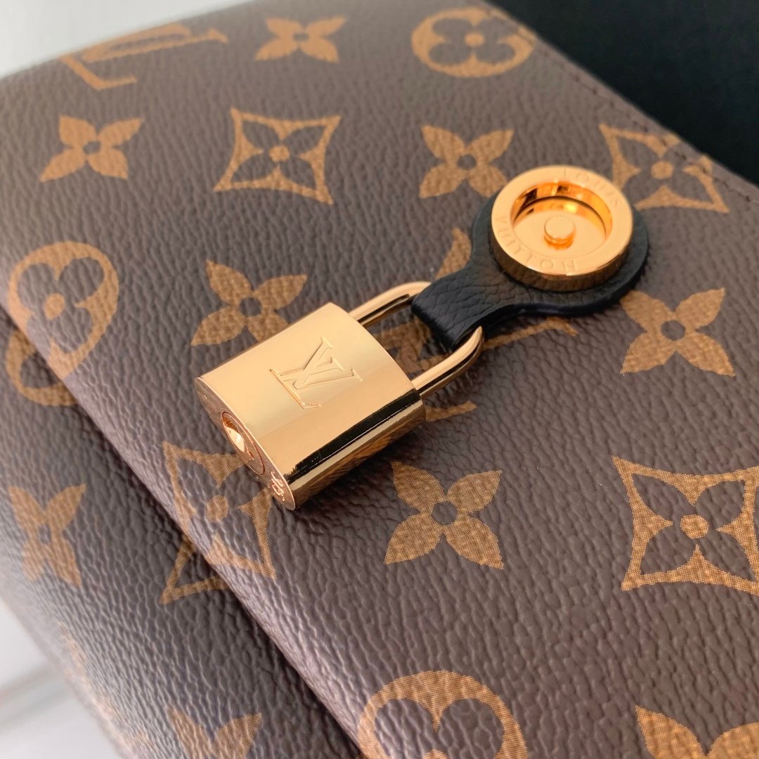 LV原單Monogram鏈條包 黑棕拼色設計奢華百搭肩背風M26398黑色