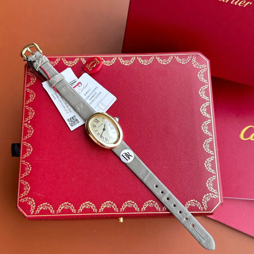 地亞（Cartier）原單金殼女錶優雅氣質法式經典款