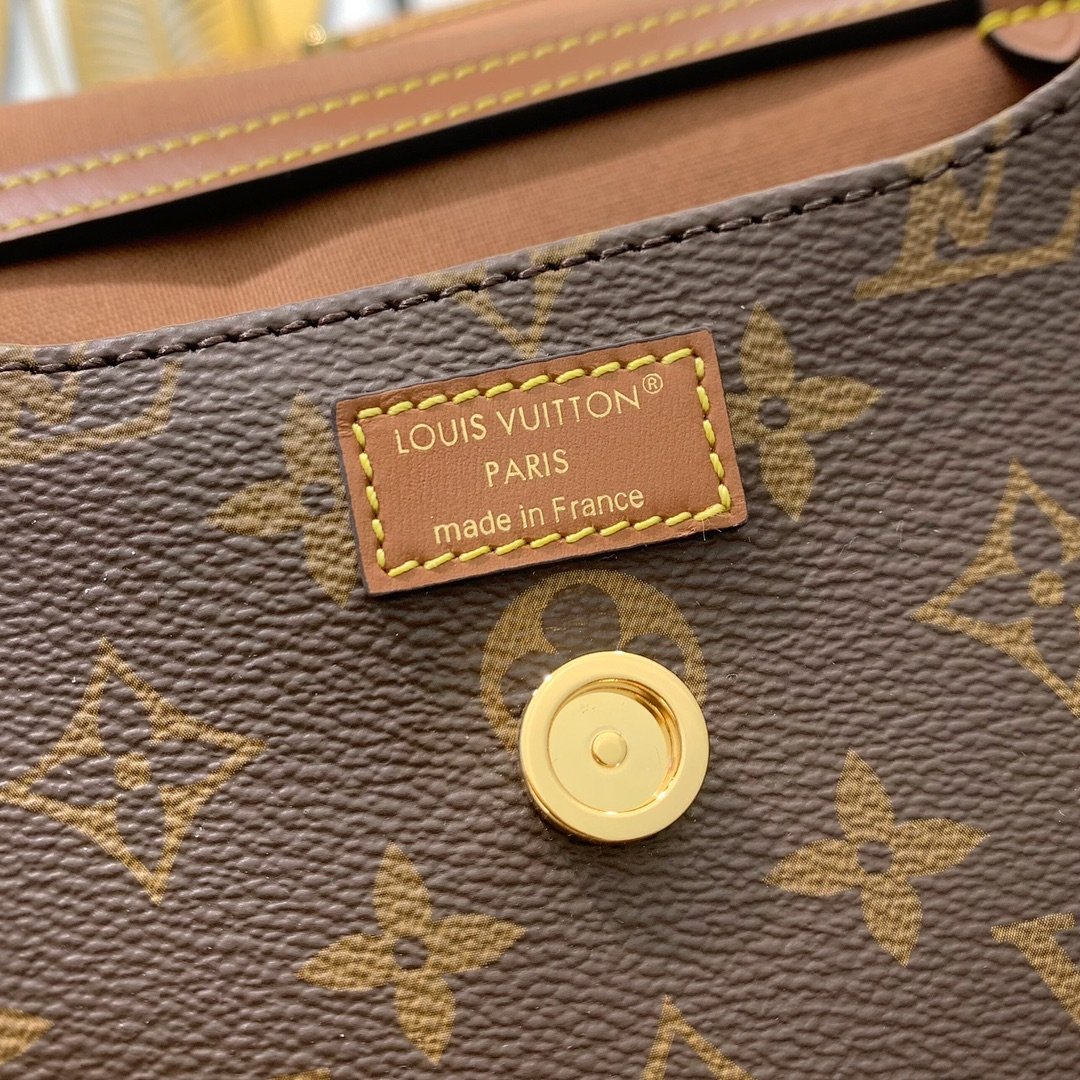 LV精品仿製Saumur馬鞍包 Monogram雙包設計 復古肩背包 高質感推薦M26592