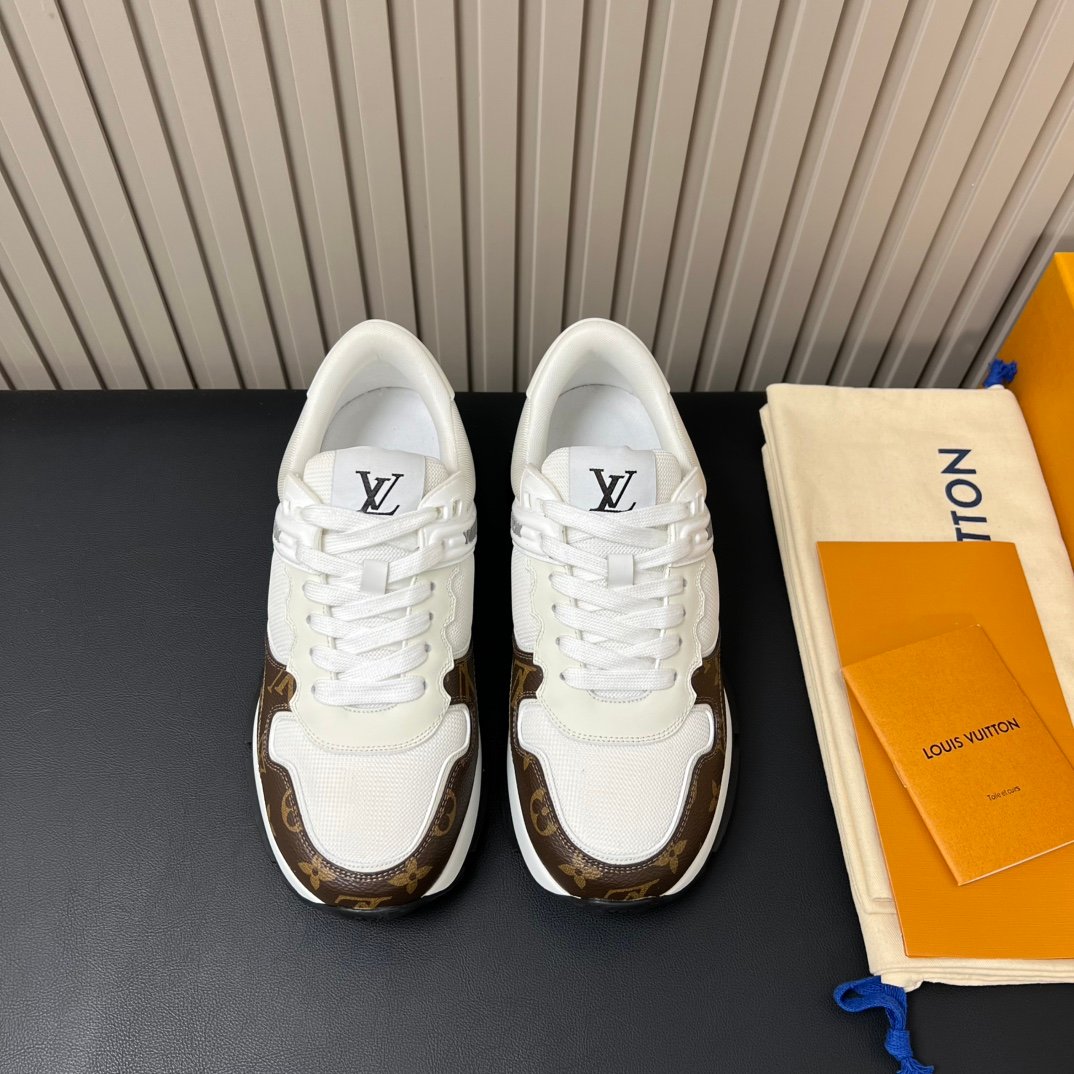 LV 一比一 Run Away Pulse 運動鞋 白色老花拼接時尚人氣款