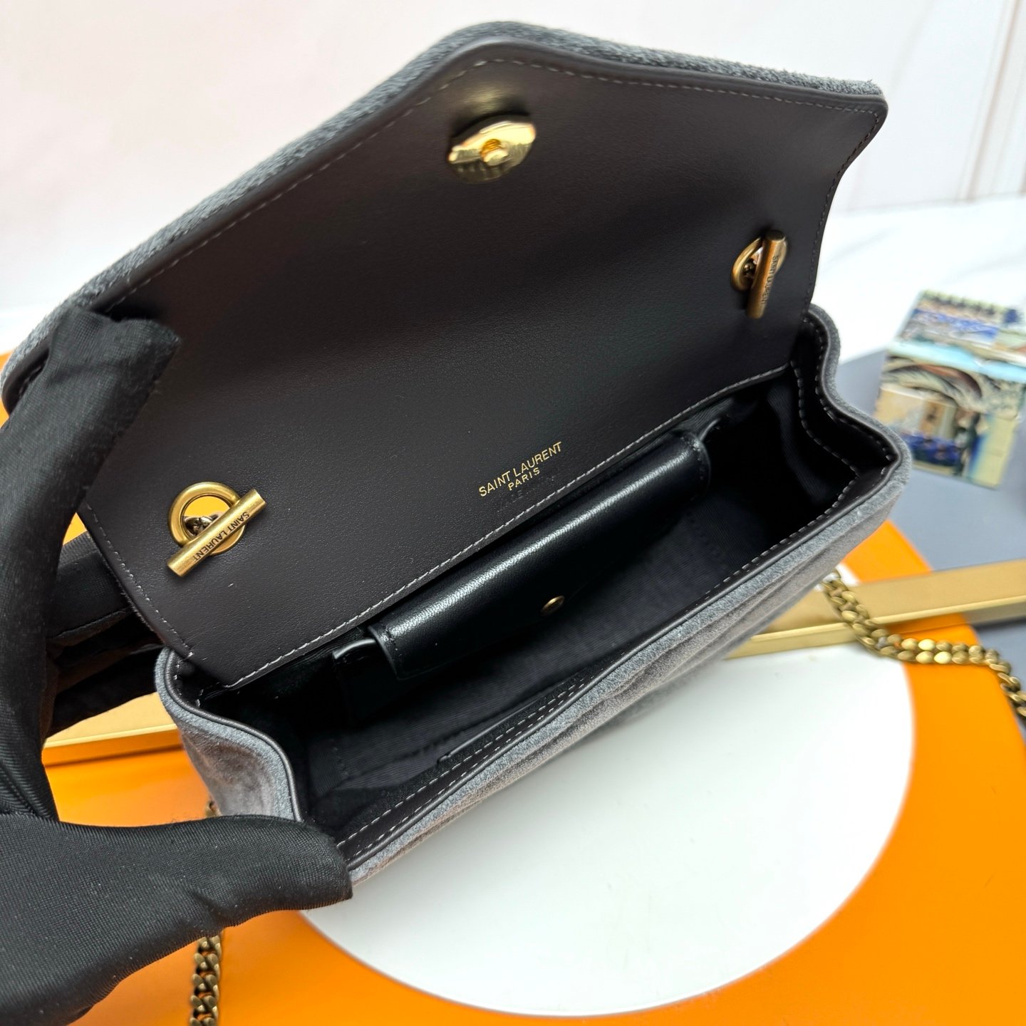 YSL 絎縫麂皮包 高仿網站級 秋冬人氣推薦 復古鏈條氣場款821749