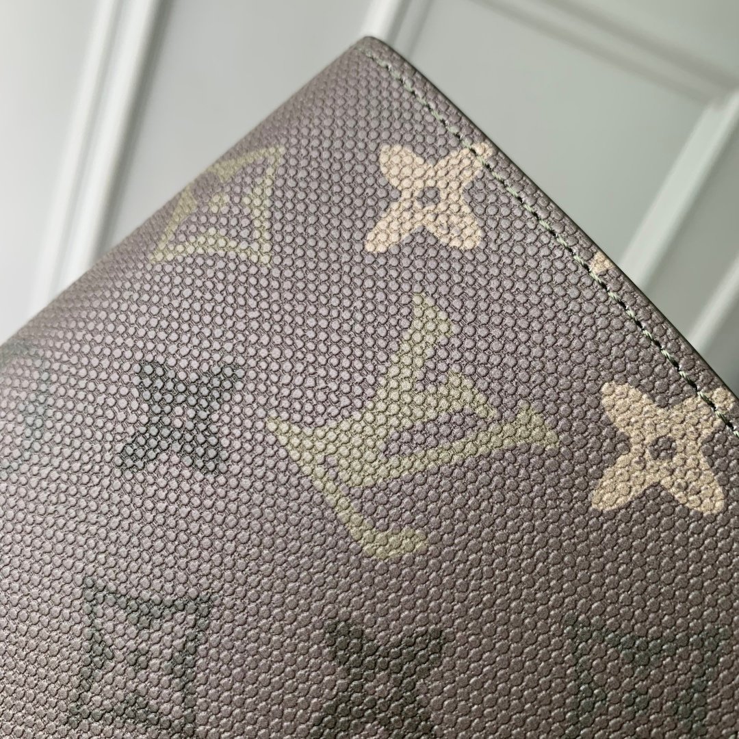 LV 一比一 灰色 Monogram 對折短夾 輕薄耐用 法式簡約風格M27054