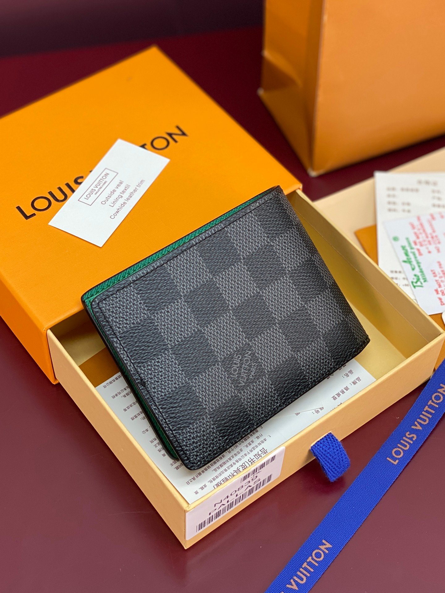 LV高仿短夾 灰黑棋盤格款 俐落耐看N40839新款 都會經典風格
