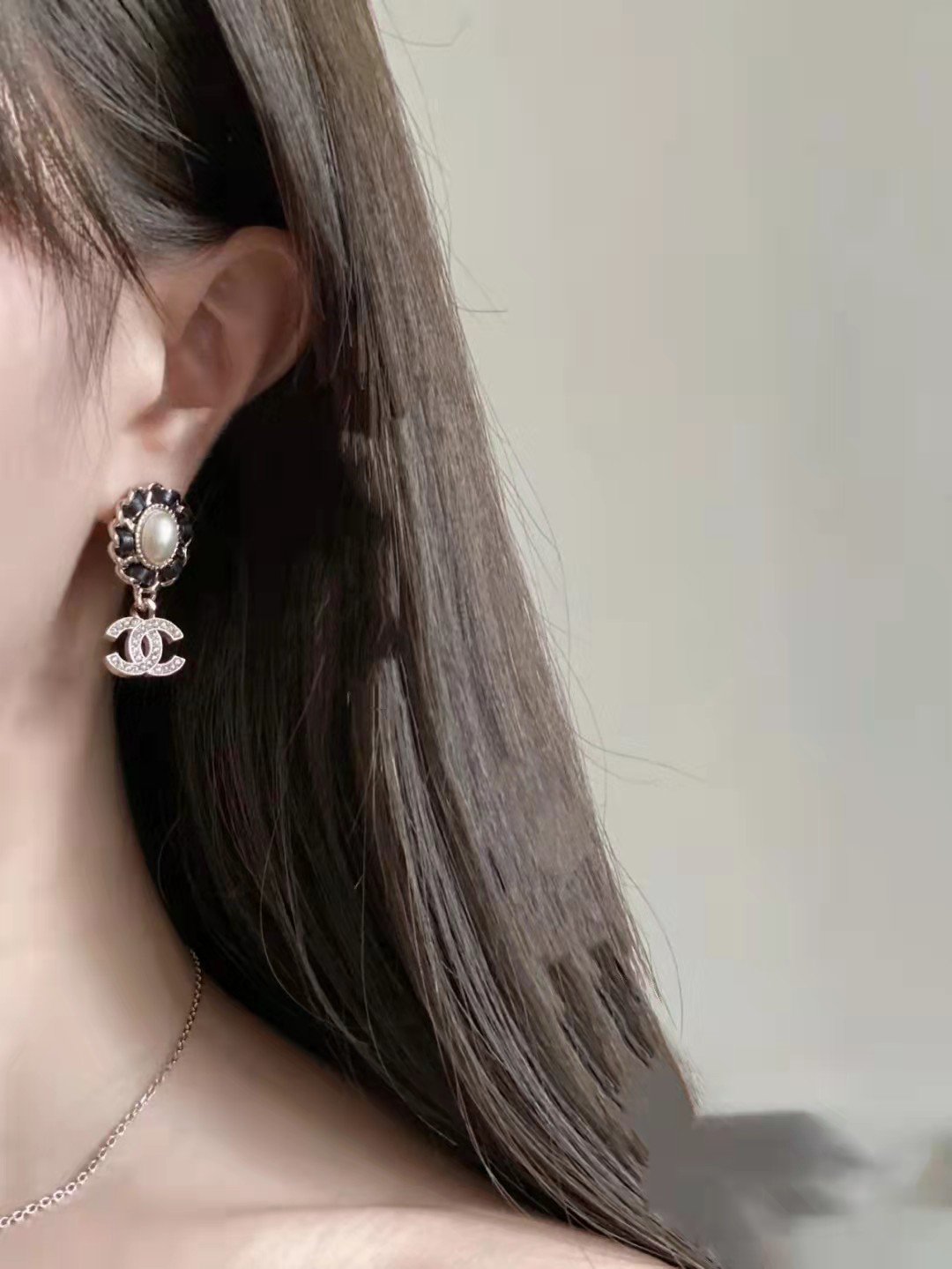Chanel高仿珍珠雙C耳環復古編織設計優雅氣質新款法式奢華飾品