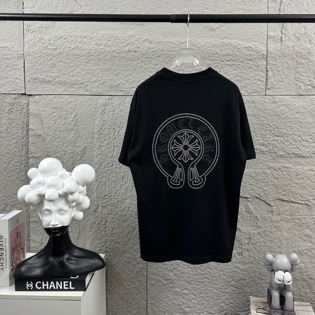 Chrome Hearts 高仿短袖T恤 鑽石圓環Logo設計寬鬆百搭款 美式街頭潮流風格