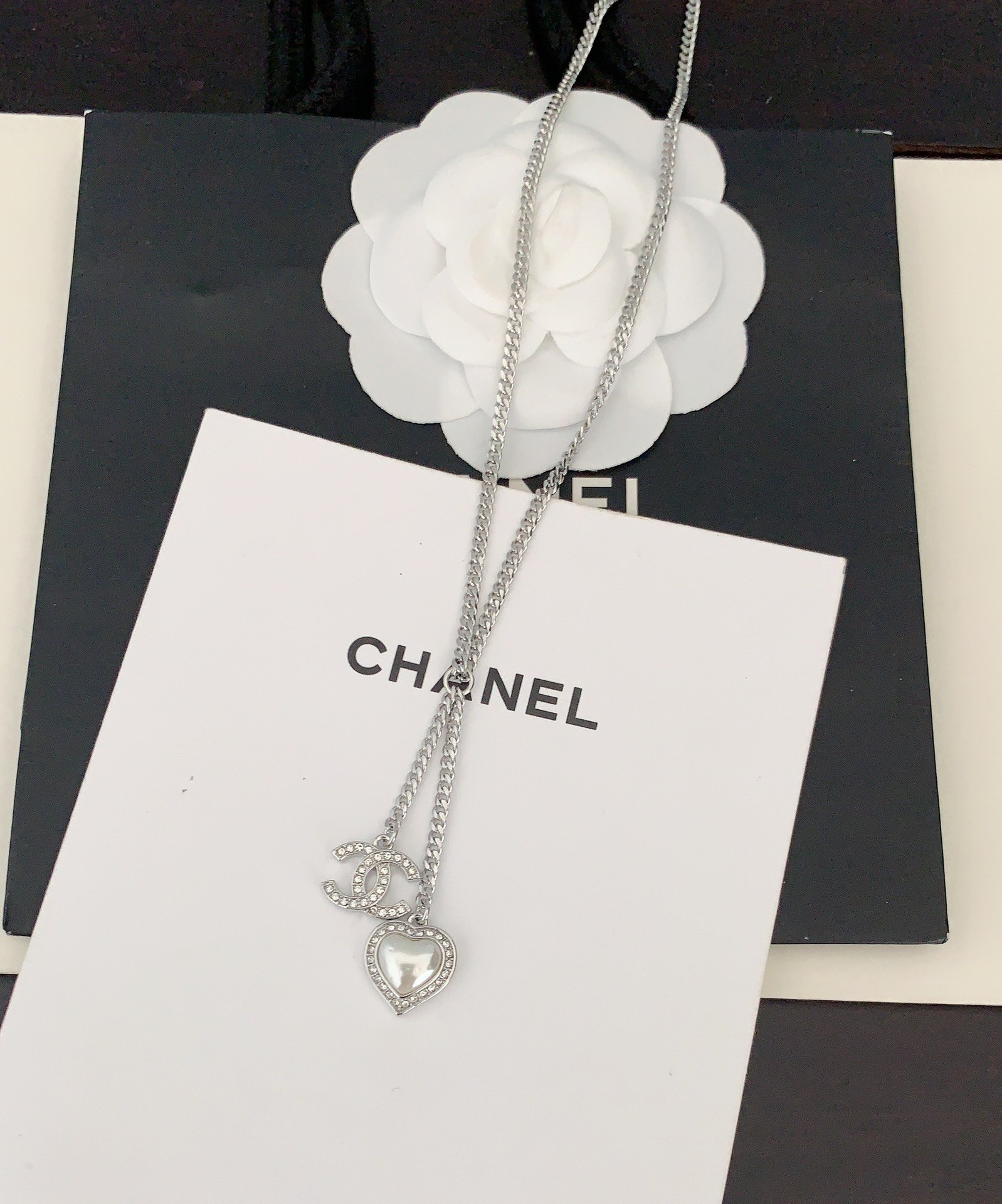 Chanel頂級原單雙C愛心項鍊氣質百搭精緻設計新款法式優雅飾品