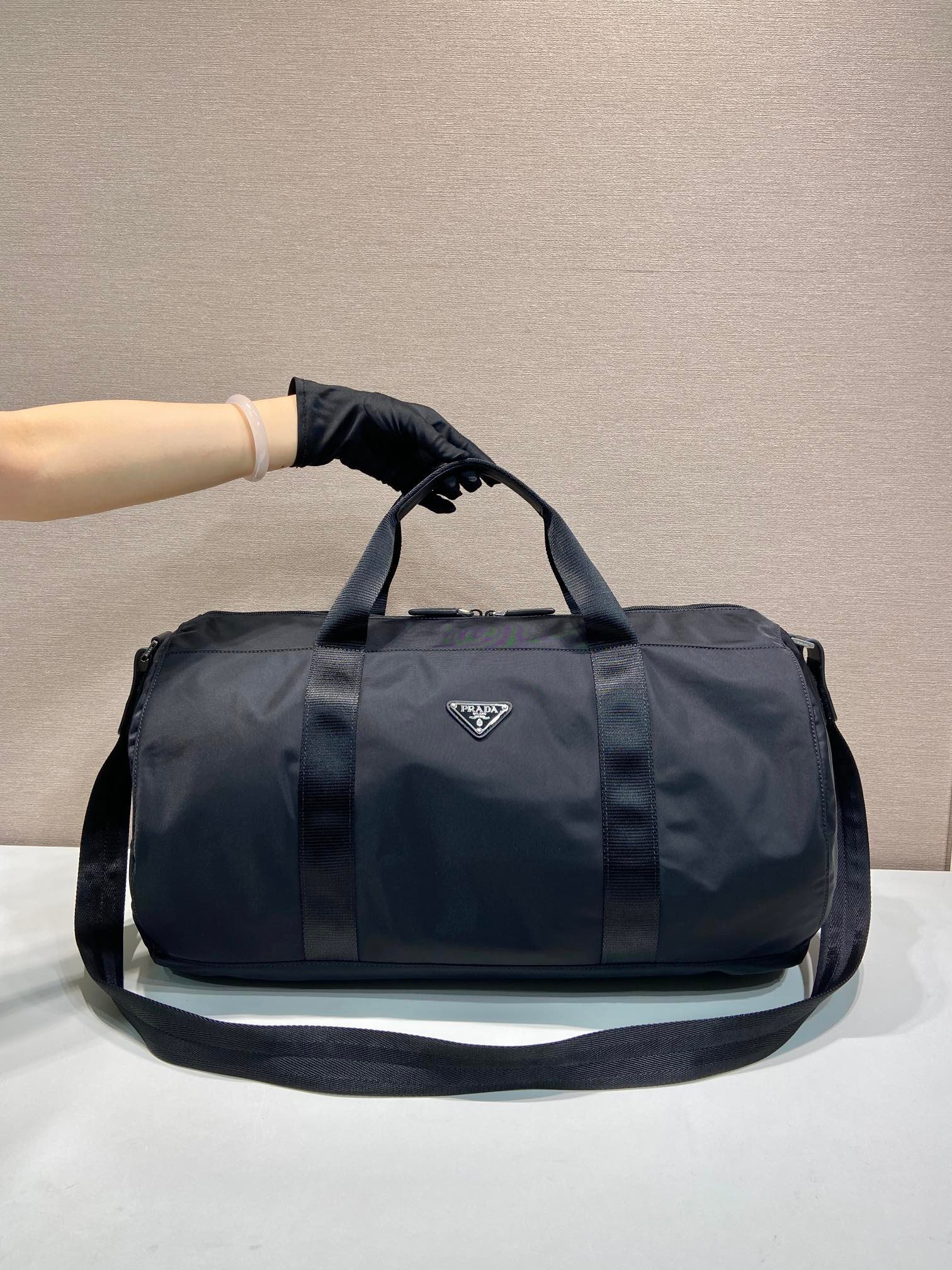 頂級原單 Prada2VC015A 三角徽標降落傘布旅行包
