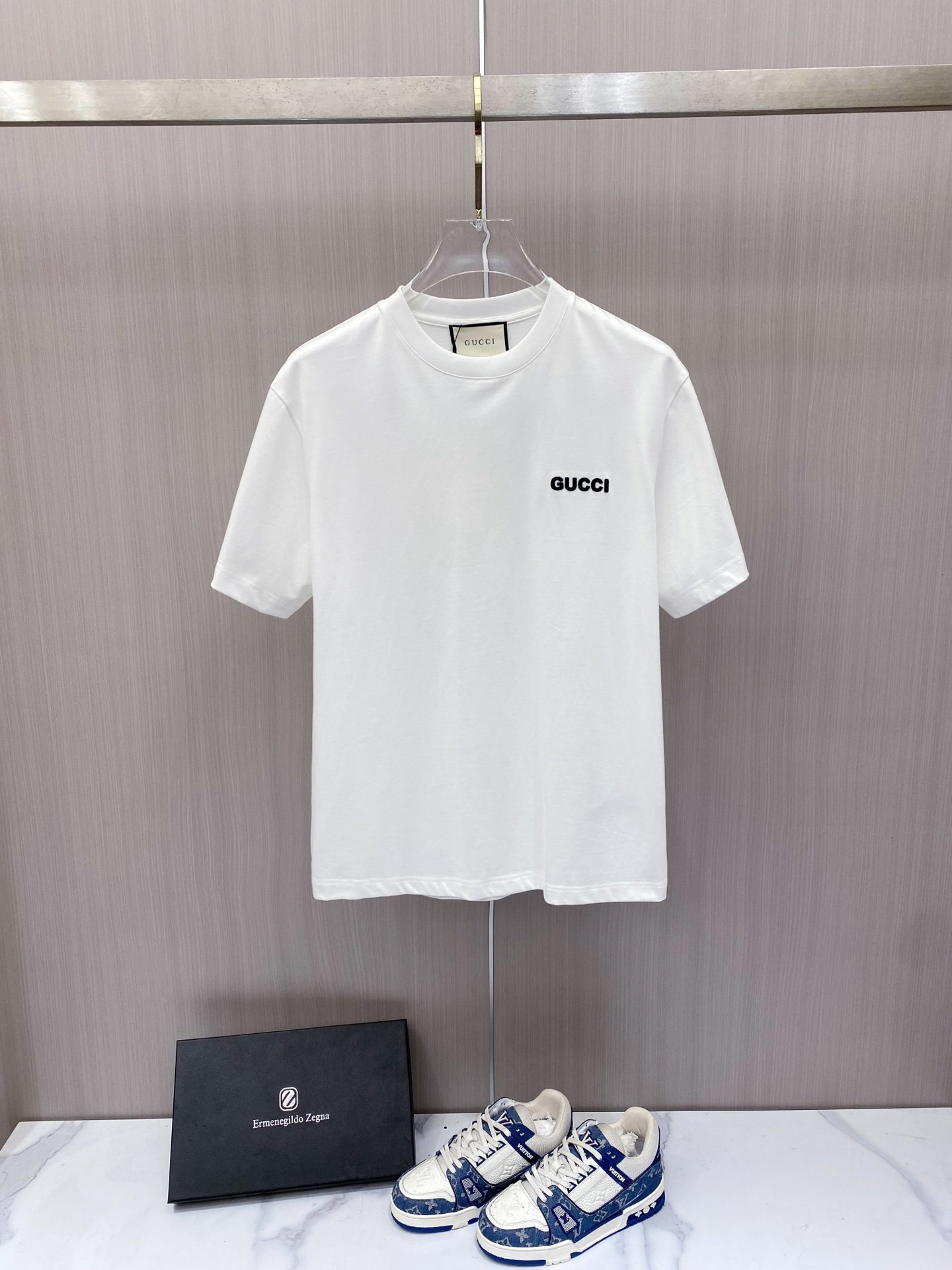 Gucci短袖T恤高仿2026白色字母刺繡款舒適透氣百搭精品推薦