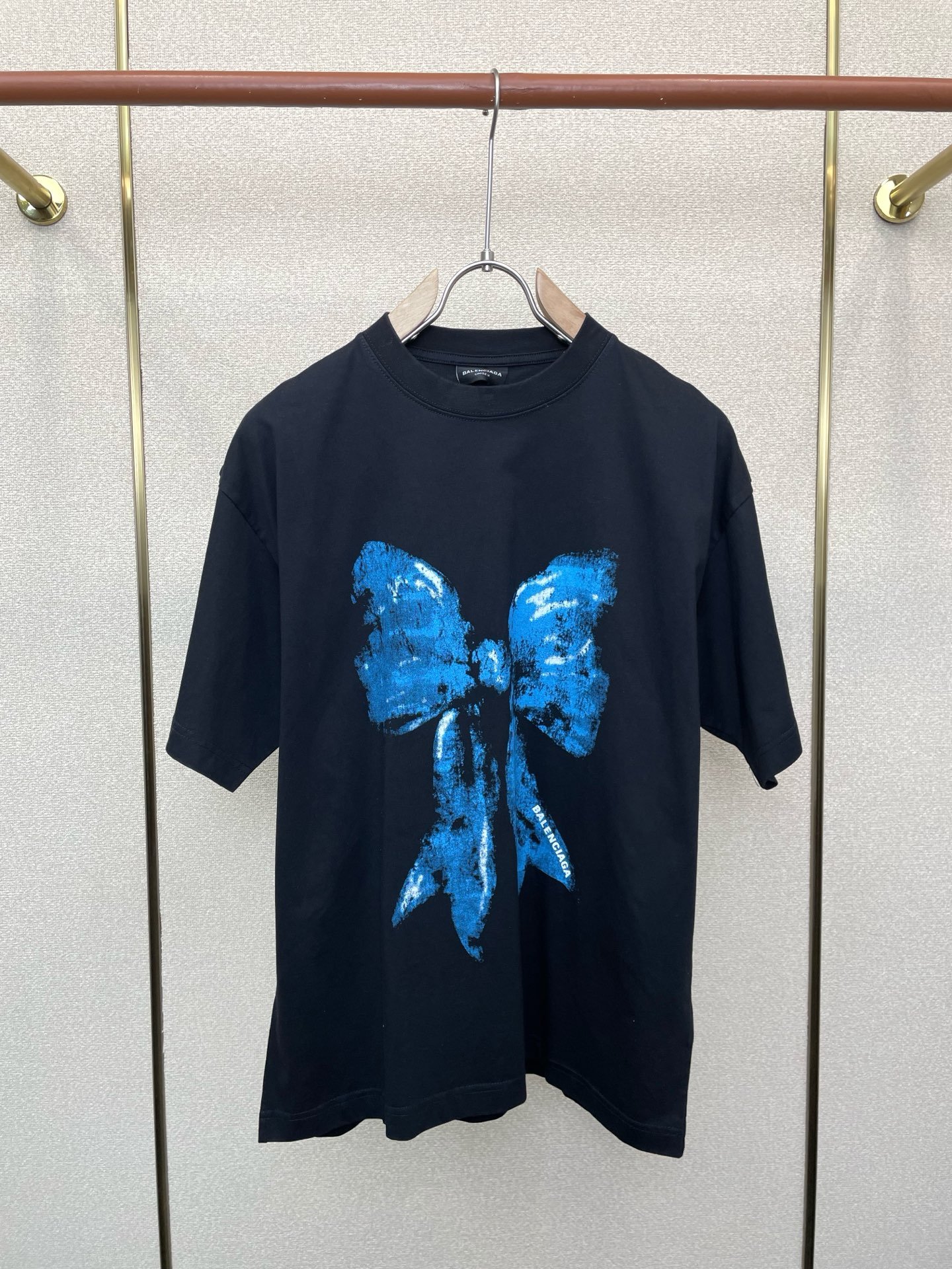 Balenciaga高仿短袖T恤黑色藍色蝴蝶印花設計個性潮流百搭新品街頭風