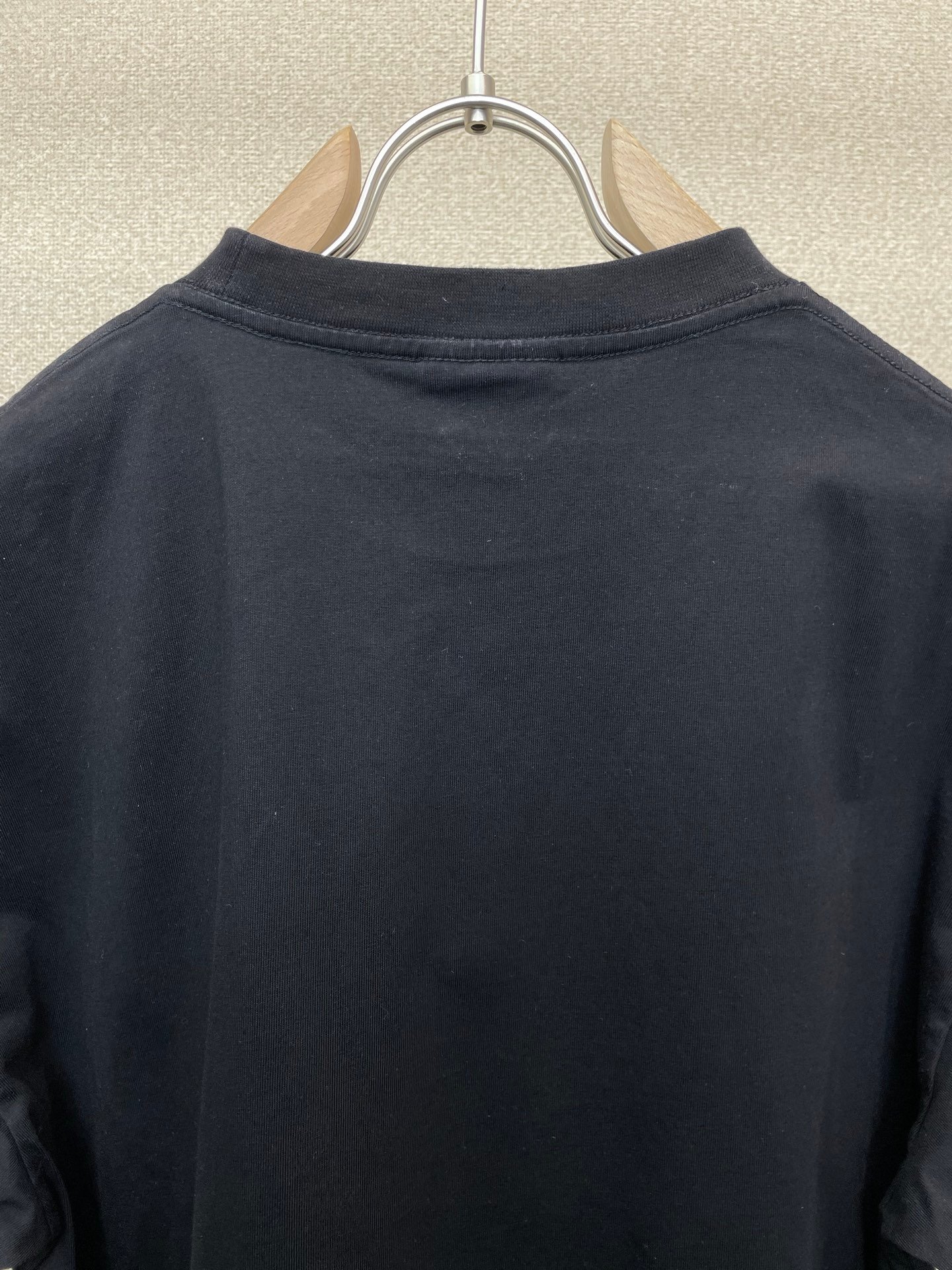 Balenciaga高仿短袖T恤復古水洗灰白小Logo設計簡約百搭新品街頭風
