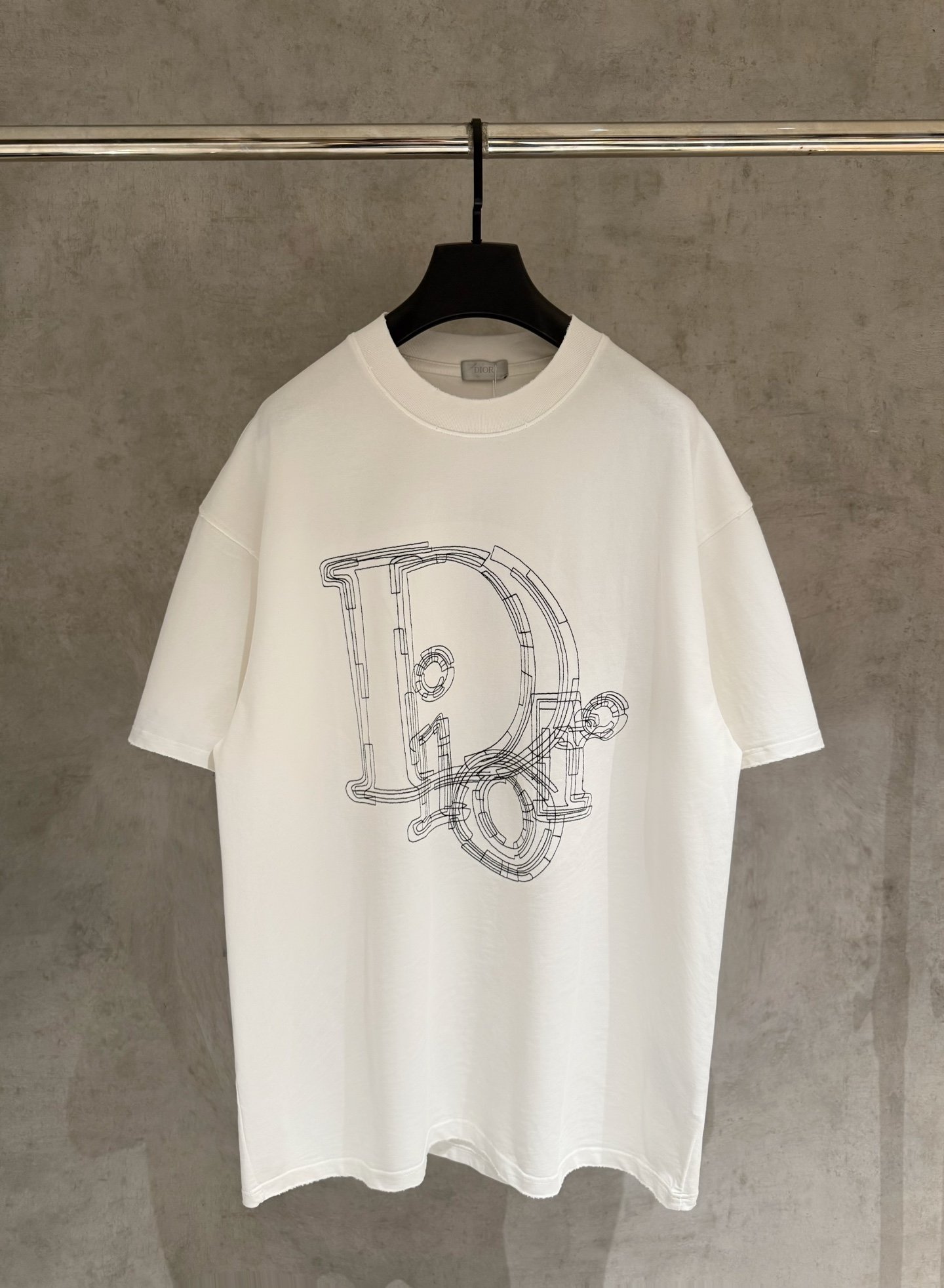 Dior高仿短袖T恤立體線條字母Logo設計寬鬆版型極簡潮流高端風格