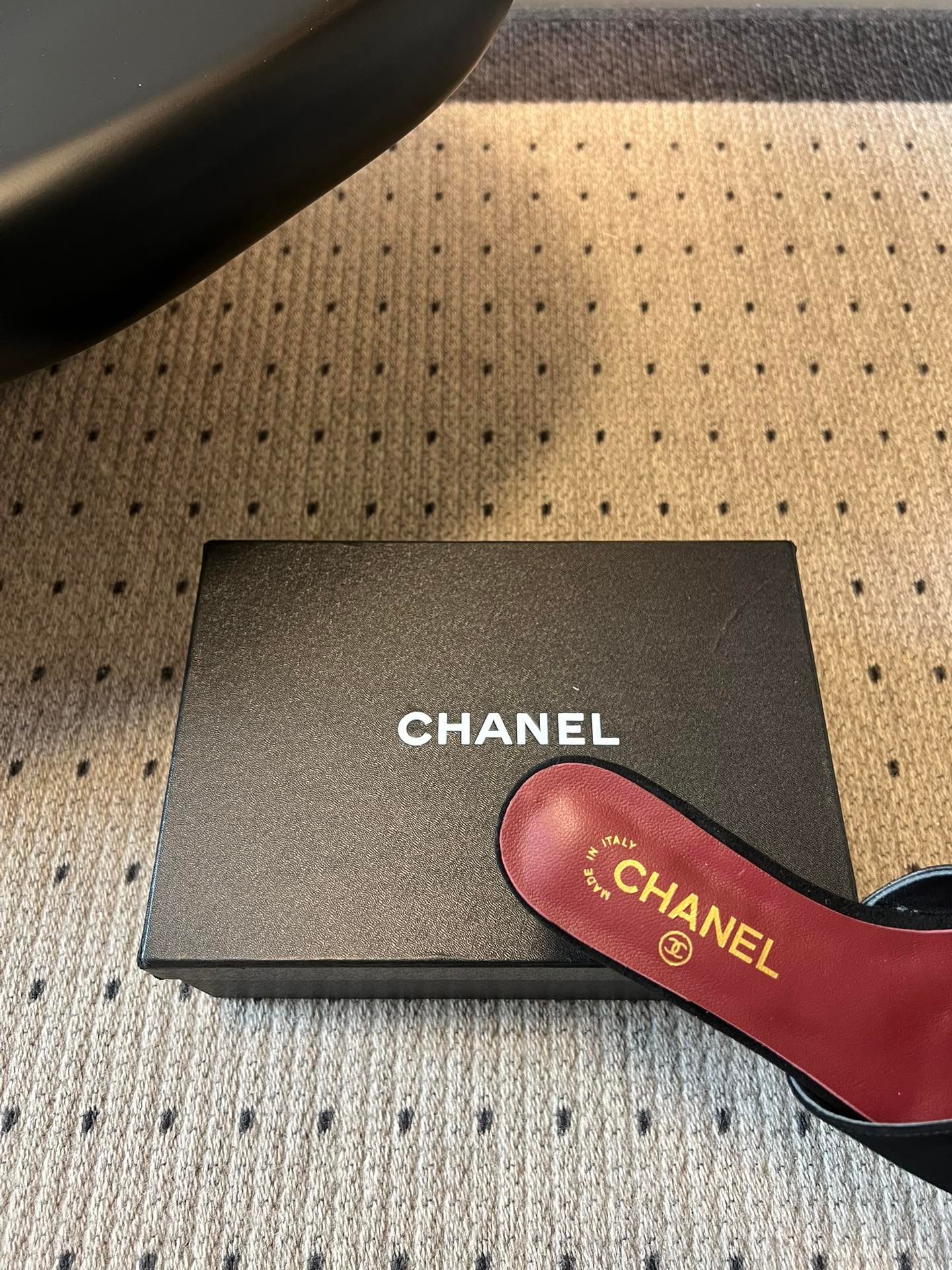 Chanel高仿雙C黑色拖鞋精品平底涼拖鞋時尚百搭女款