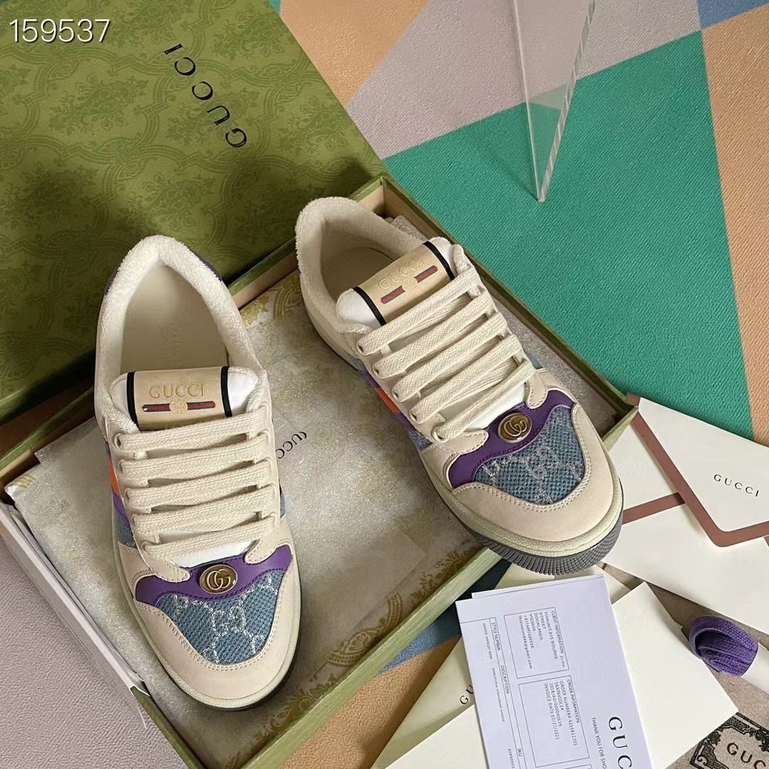 Gucci 精緻版 GG拼接撞色運動鞋 人氣百搭款 街頭時尚