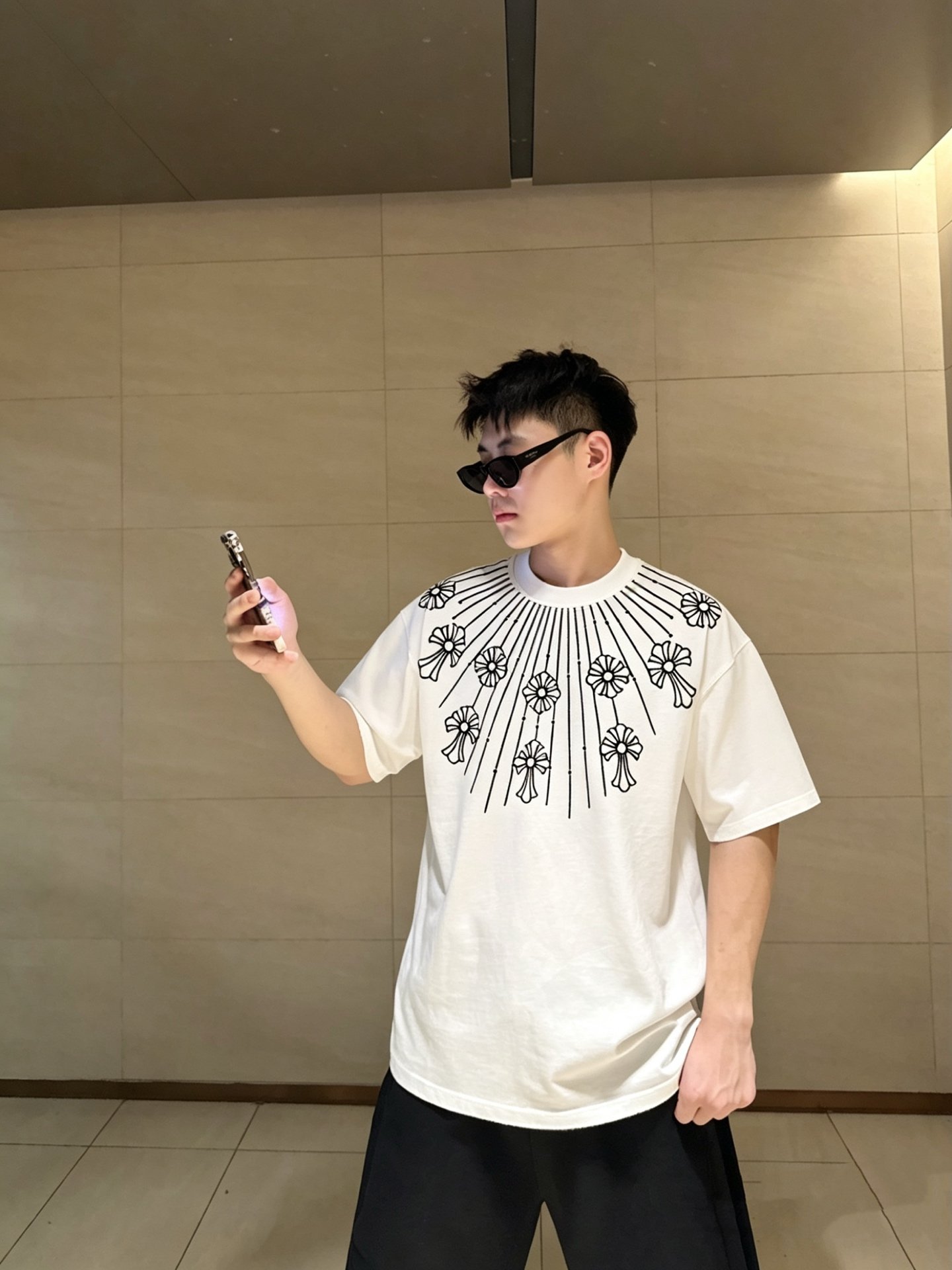 Chrome Hearts 一比一 花卉十字印花短袖T恤 人氣百搭 街頭時尚