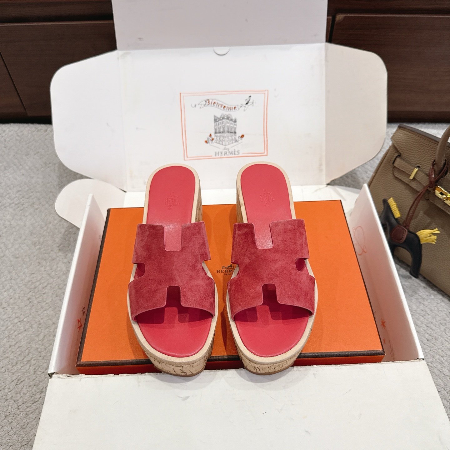 Hermès 精緻版 H字厚底拖鞋 復古紅質感款 百搭耐看 都會輕奢