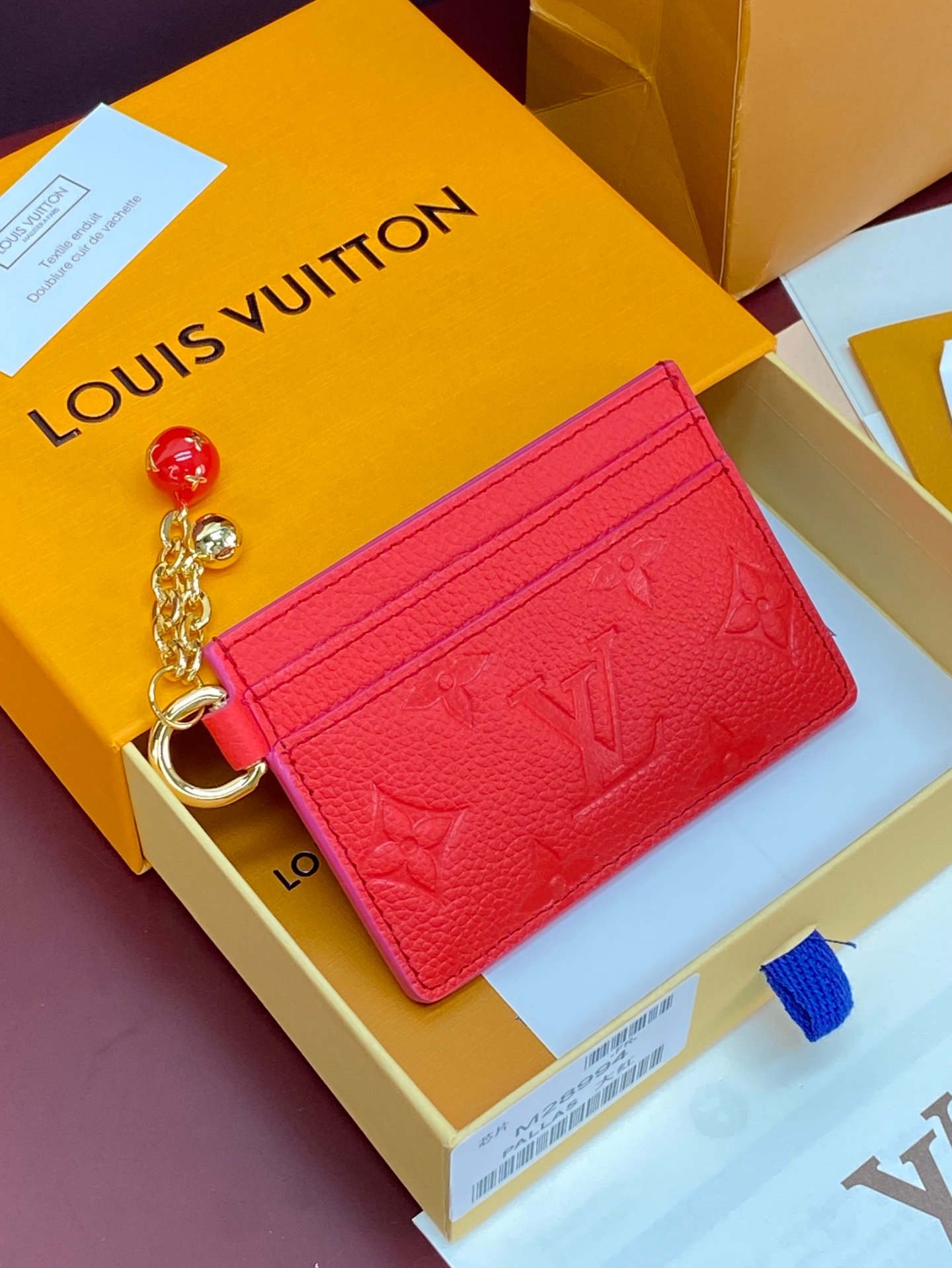 LV M28994 原單Charms 大紅色卡夾 Monogram Empreinte 皮革 多卡位收納款