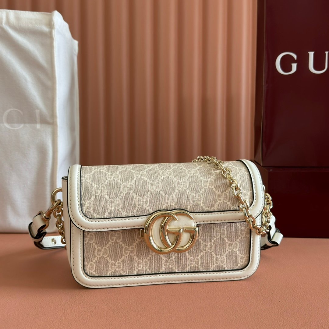 GUCCI 精緻版 GG鏈條肩背包 限定款式 法式奢華